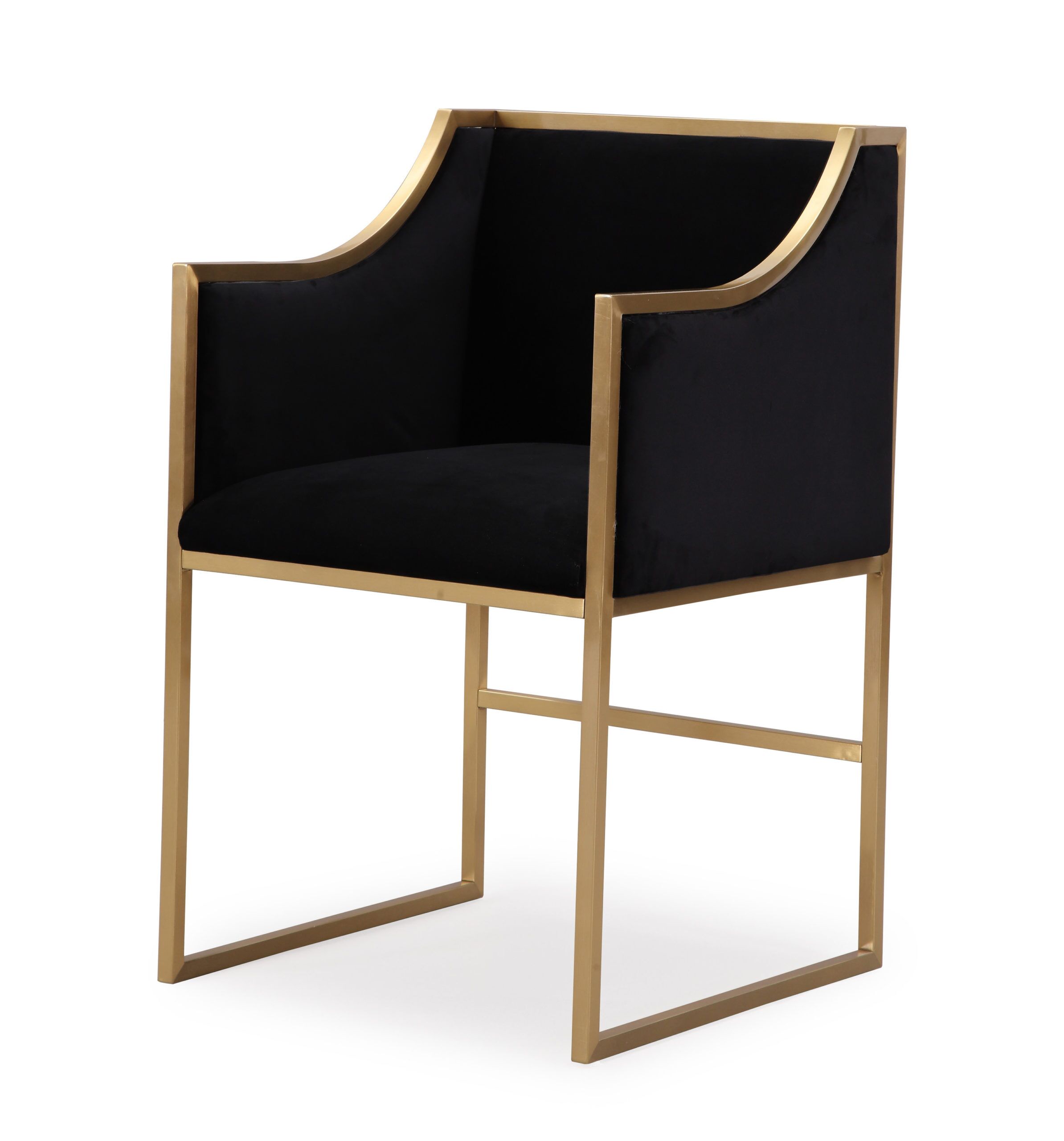 ATARA BLACK VELVET GOLD CHAIR