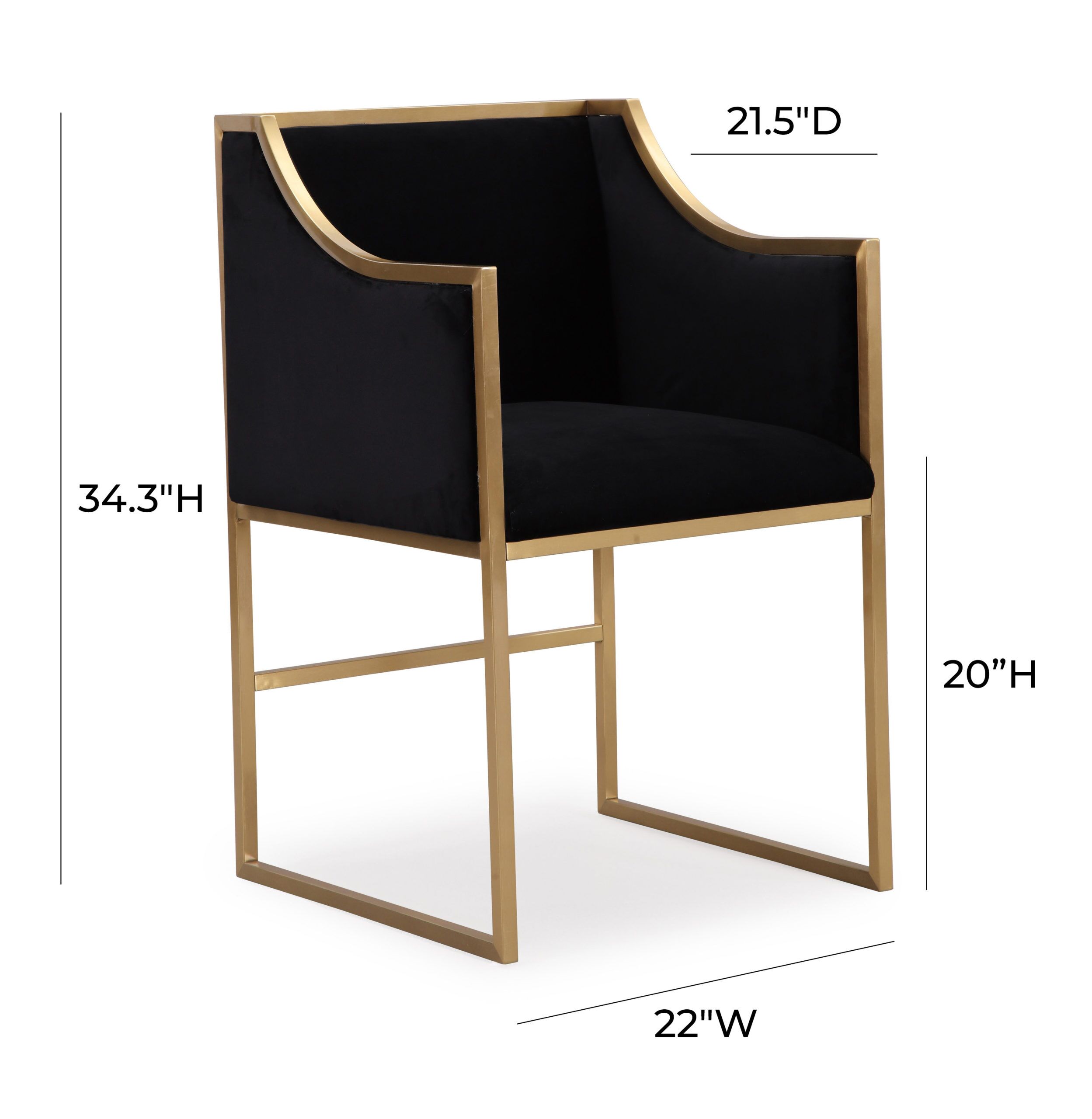 ATARA BLACK VELVET GOLD CHAIR - Image 5