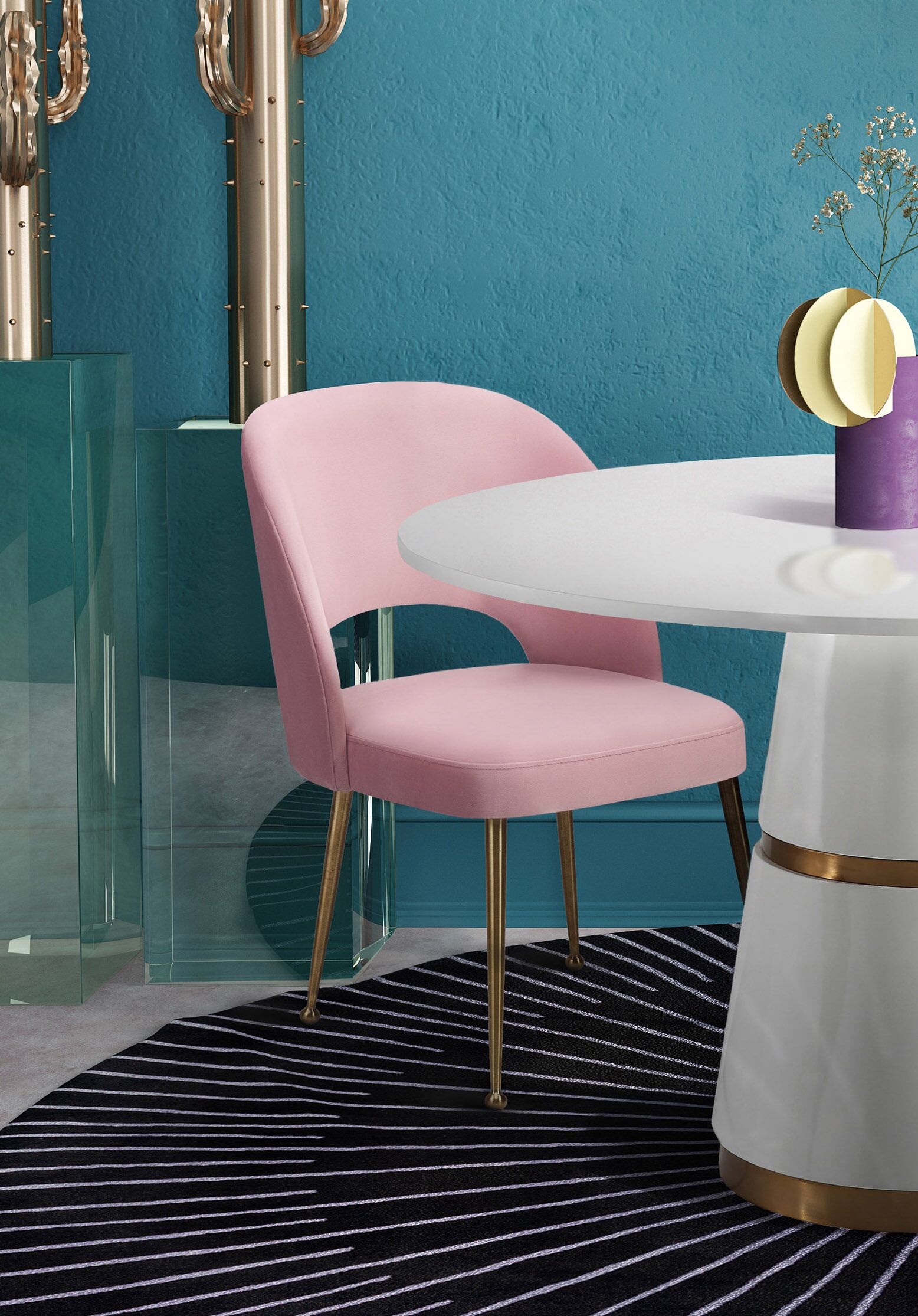 SWELL BLUSH VELVET CHAIR - Image 7