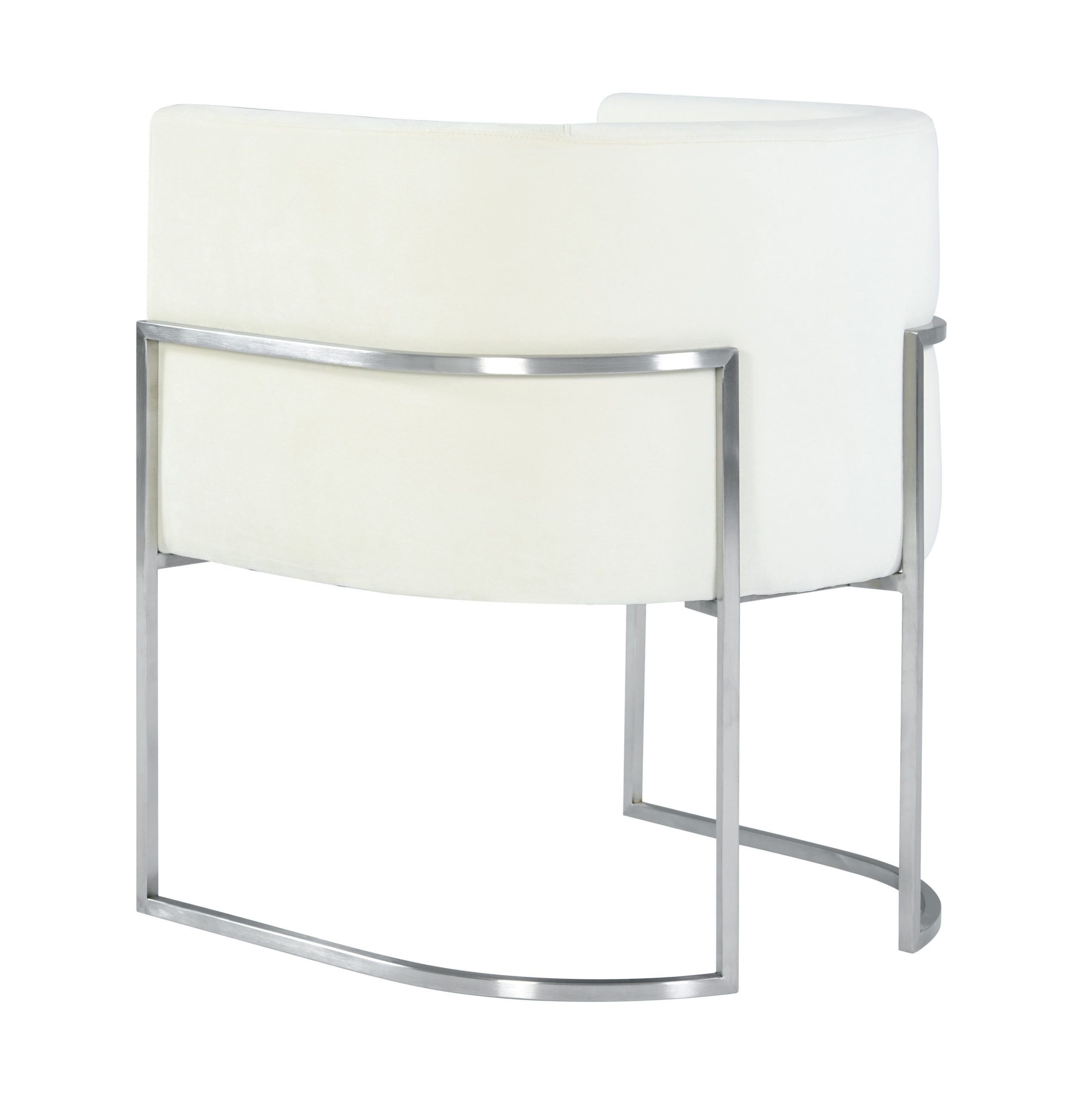 GISELLE CREAM VELVET CHAIR - SILVER FRAME - Image 4