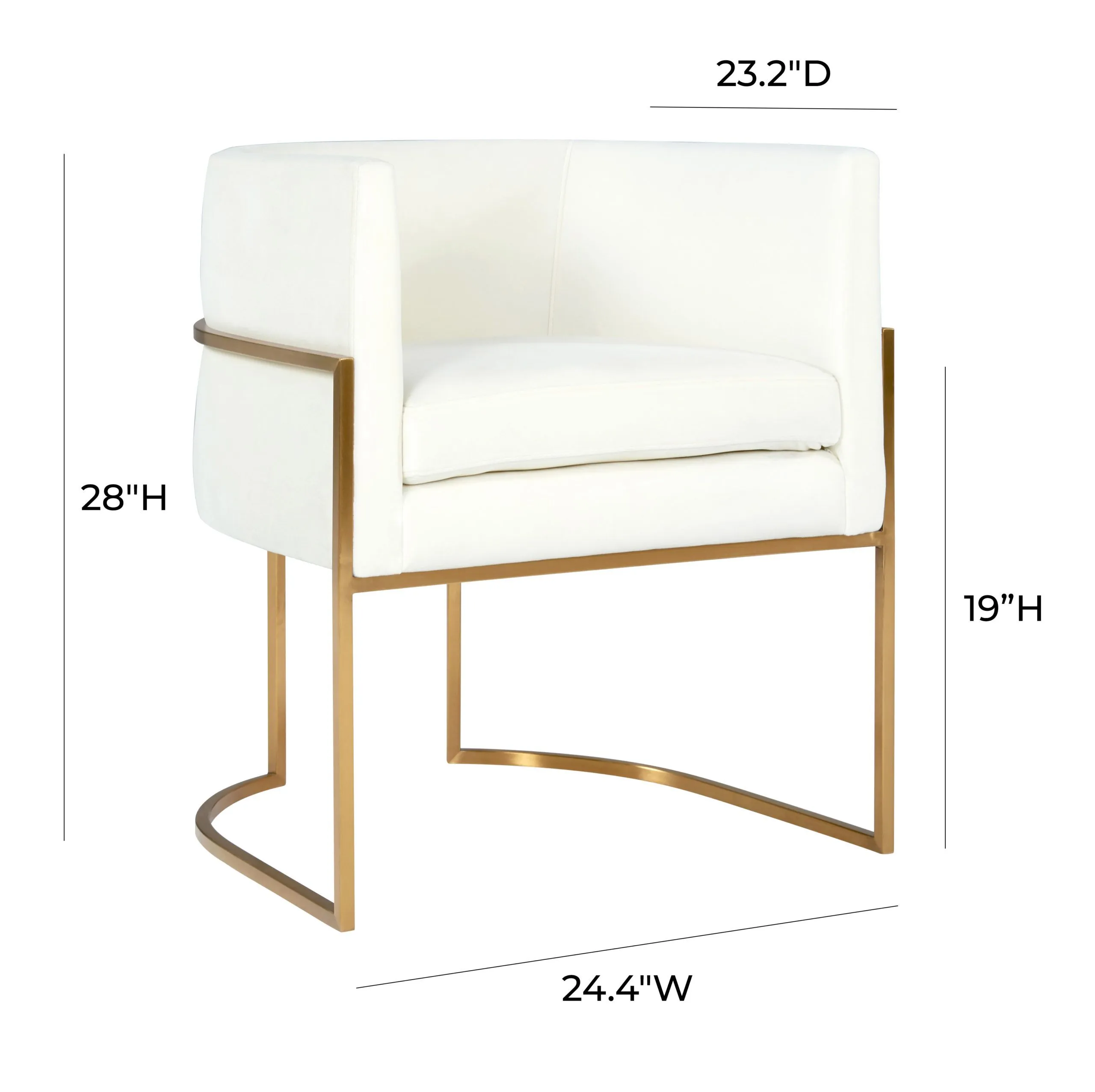 GISELLE CREAM VELVET CHAIR - GOLD FRAME - Image 7