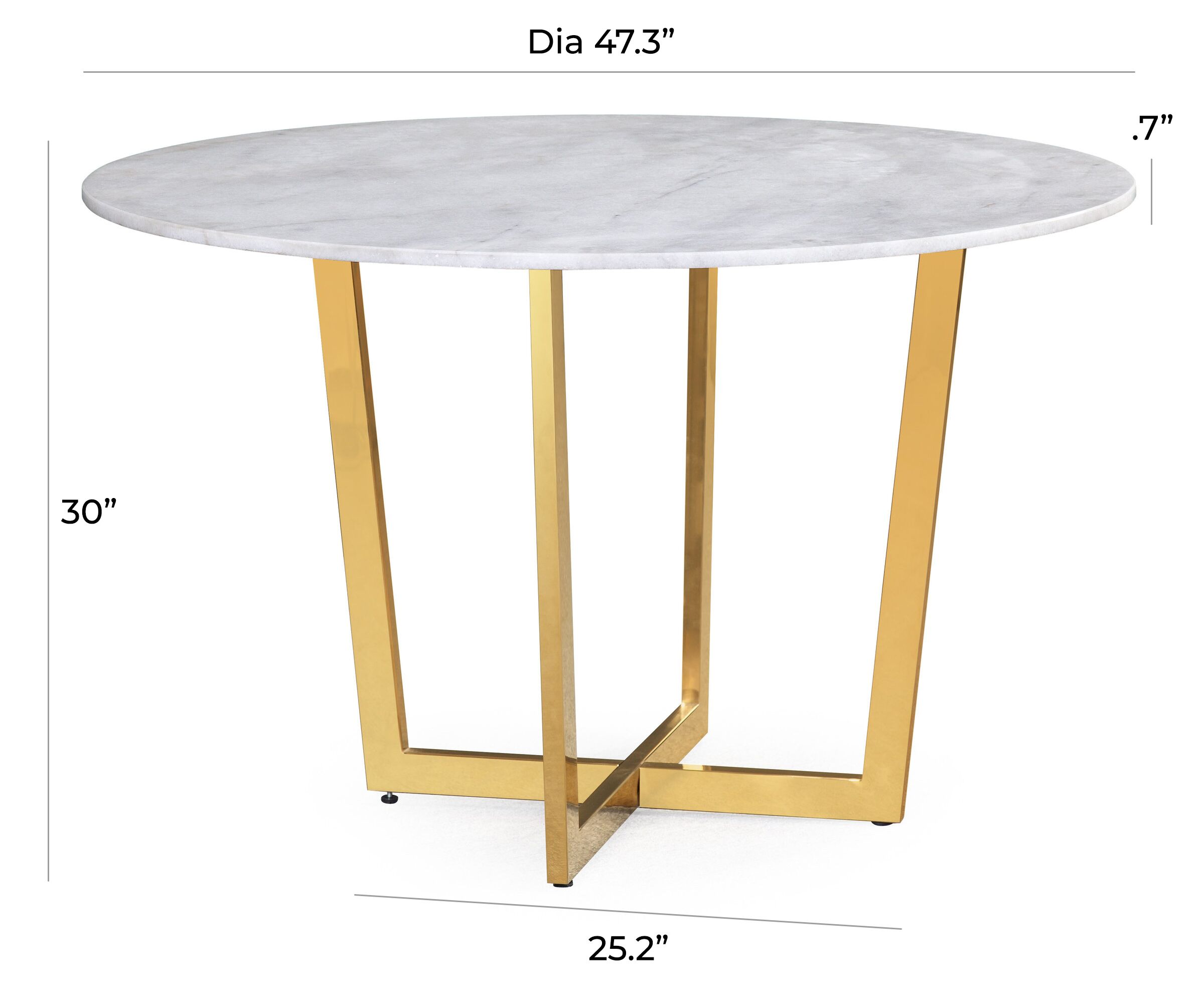 MAXIM WHITE MARBLE DINING TABLE - Image 6
