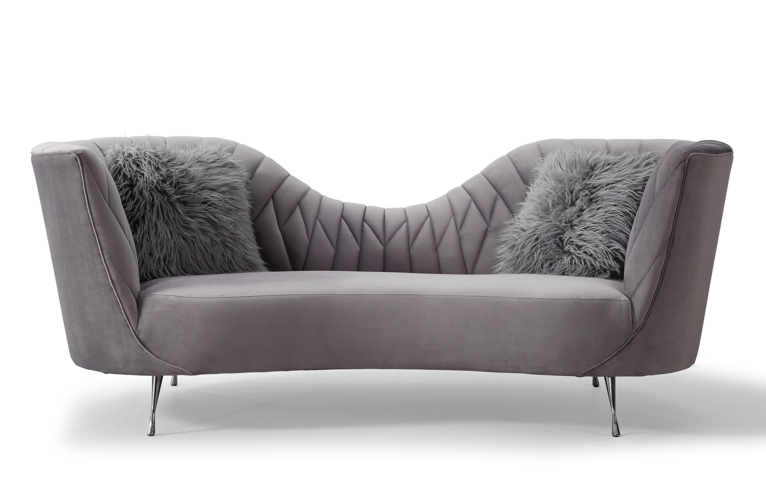 EVA GREY VELVET SOFA - Image 2