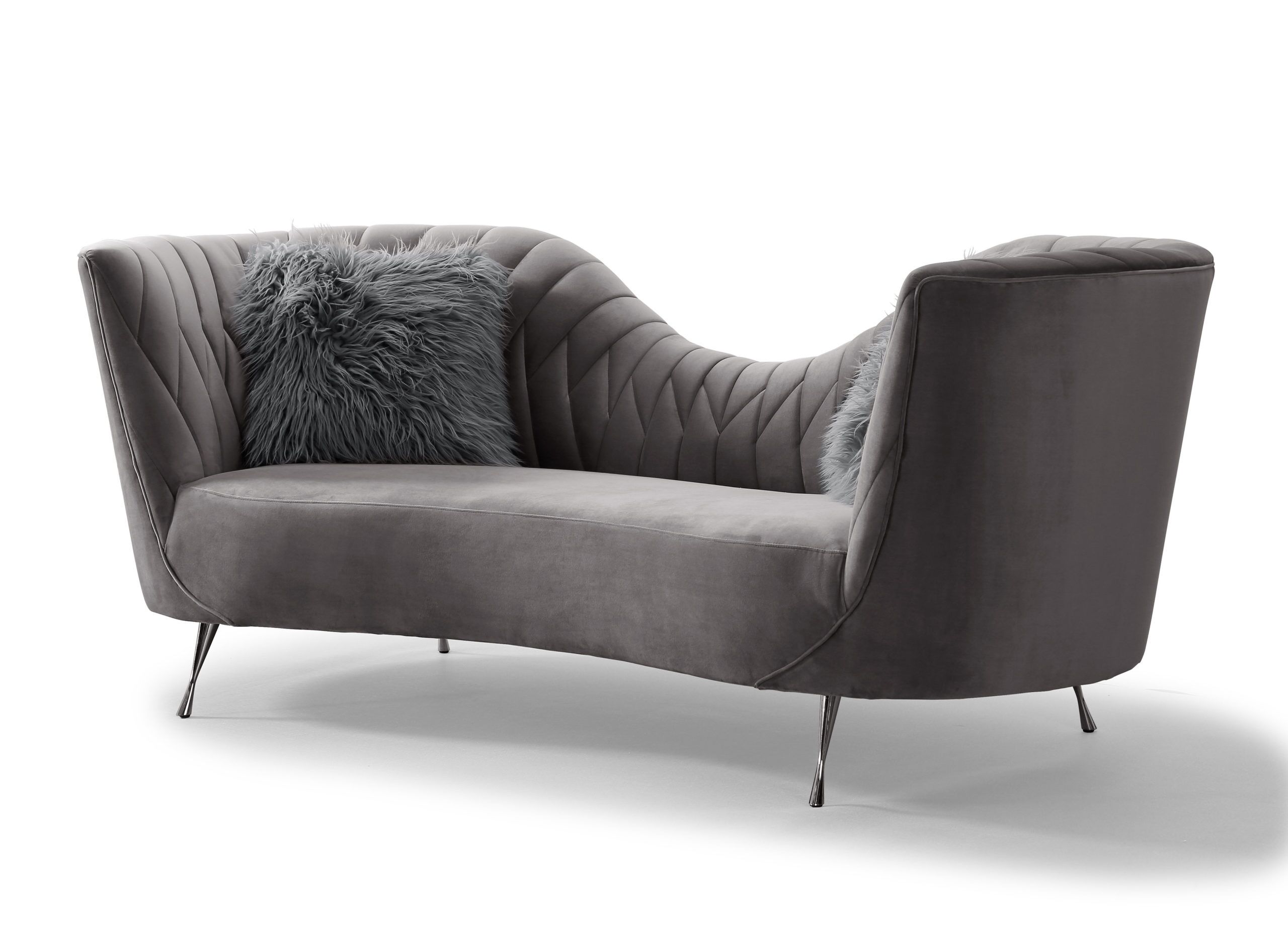EVA GREY VELVET SOFA - Image 3