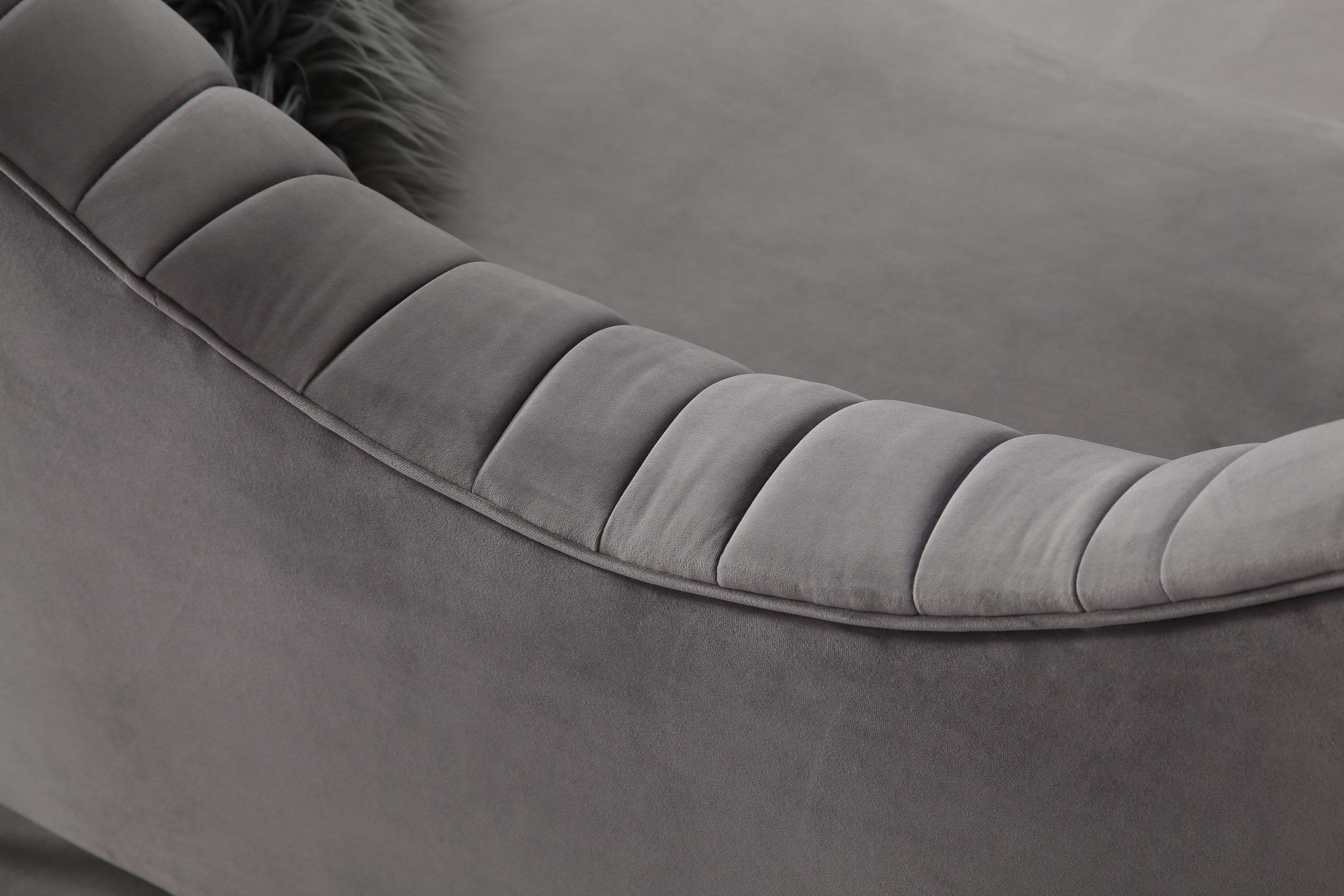 EVA GREY VELVET SOFA - Image 5