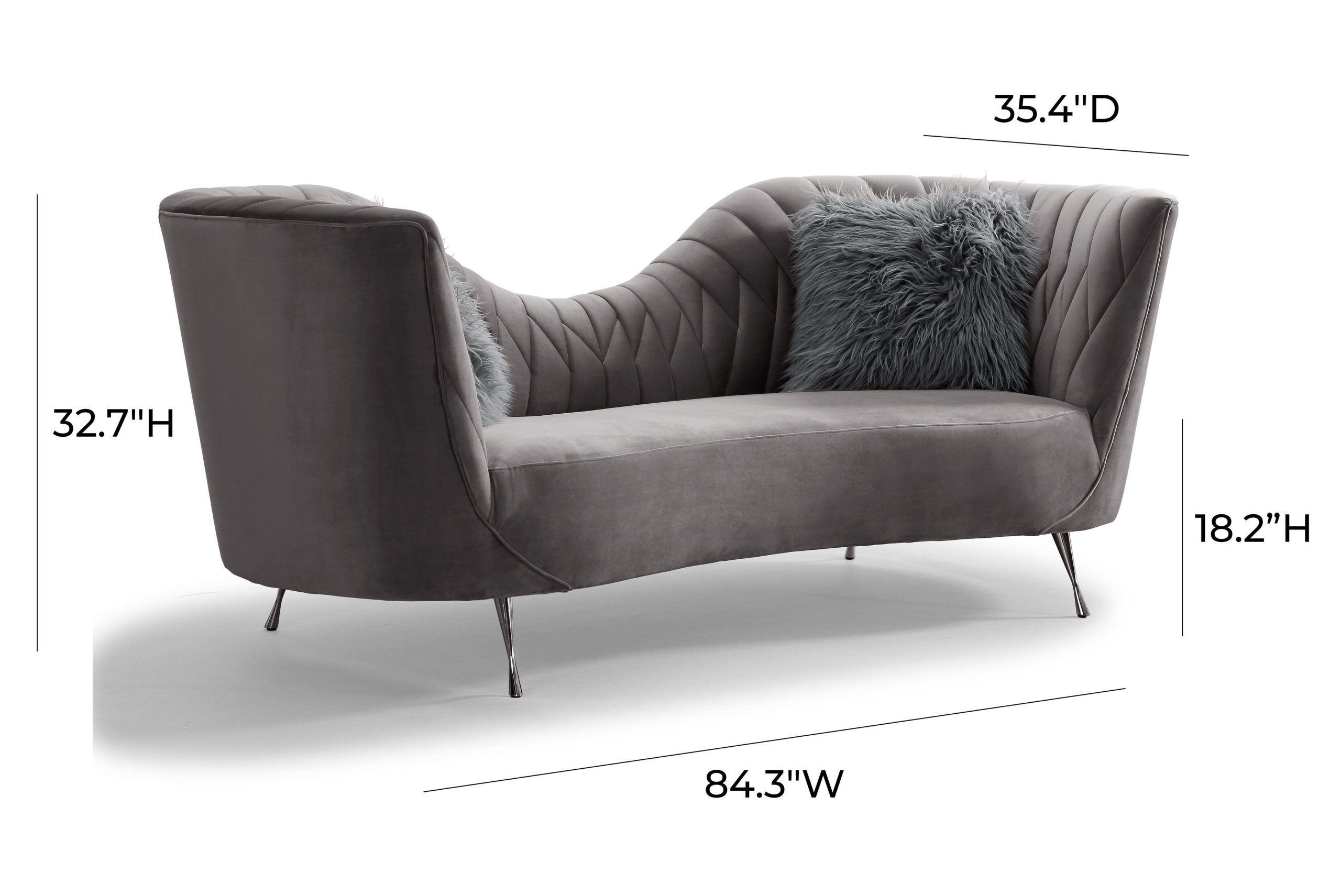 EVA GREY VELVET SOFA - Image 6