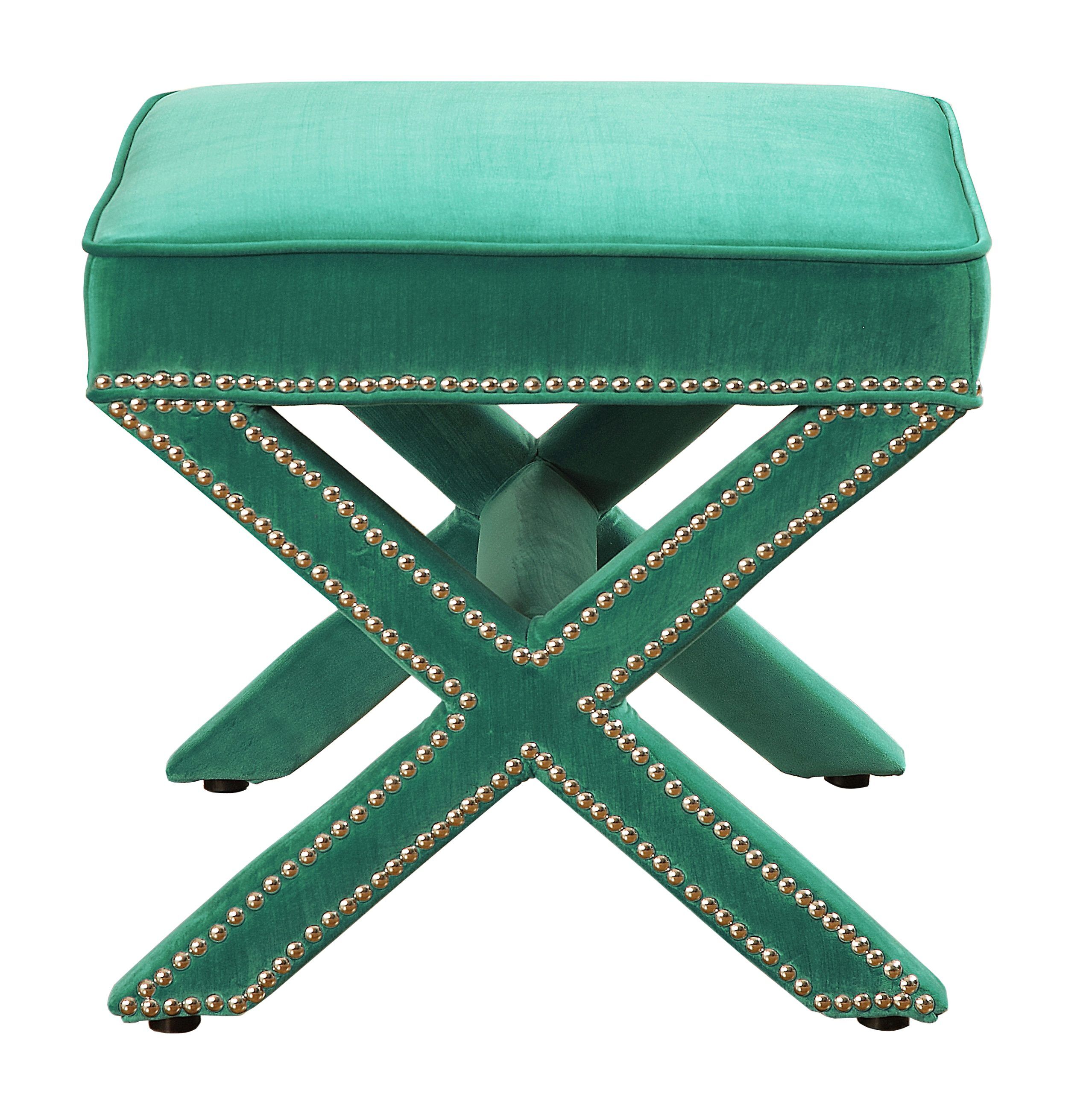 REESE GREEN VELVET OTTOMAN - Image 3