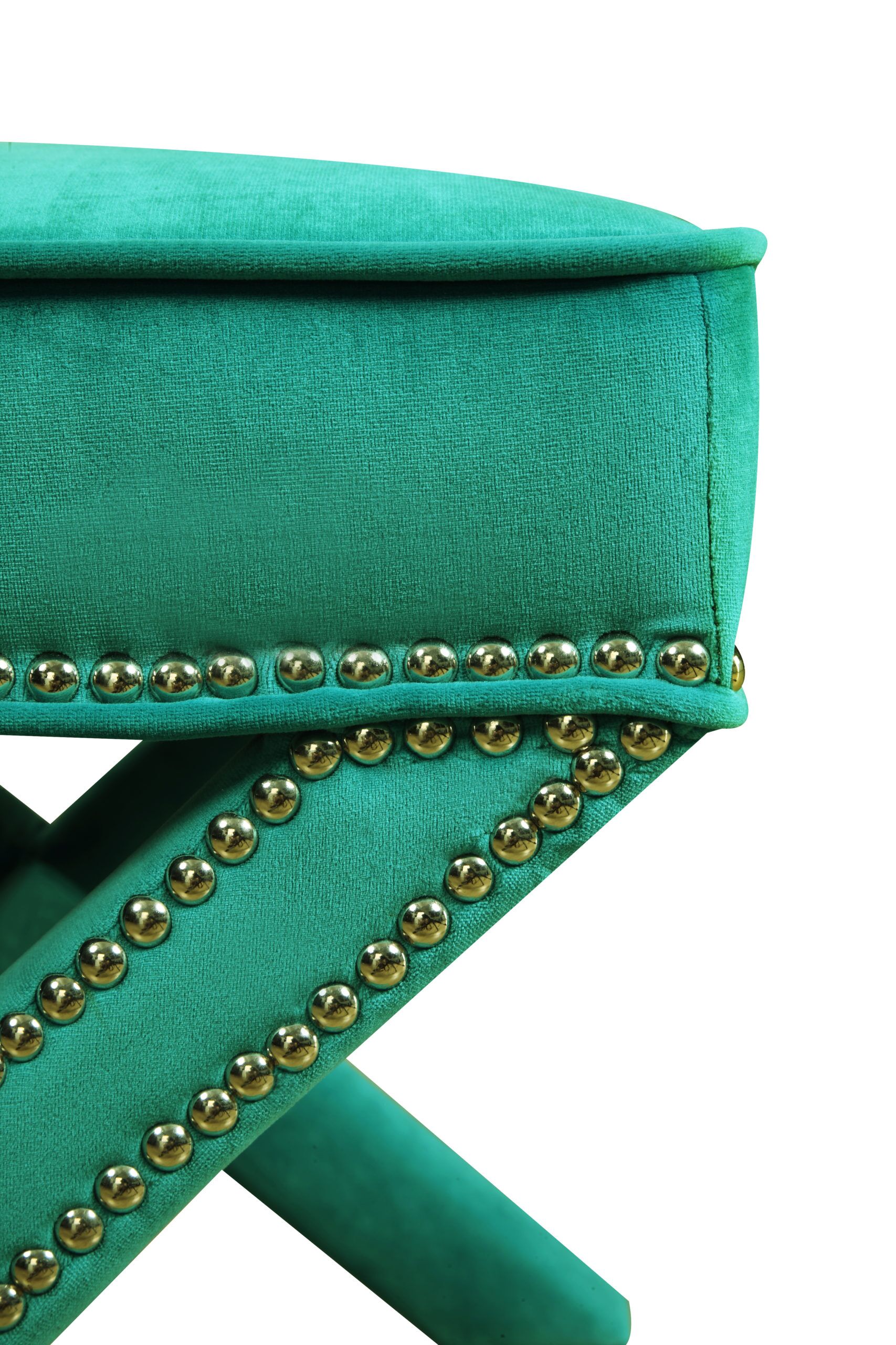 REESE GREEN VELVET OTTOMAN - Image 5