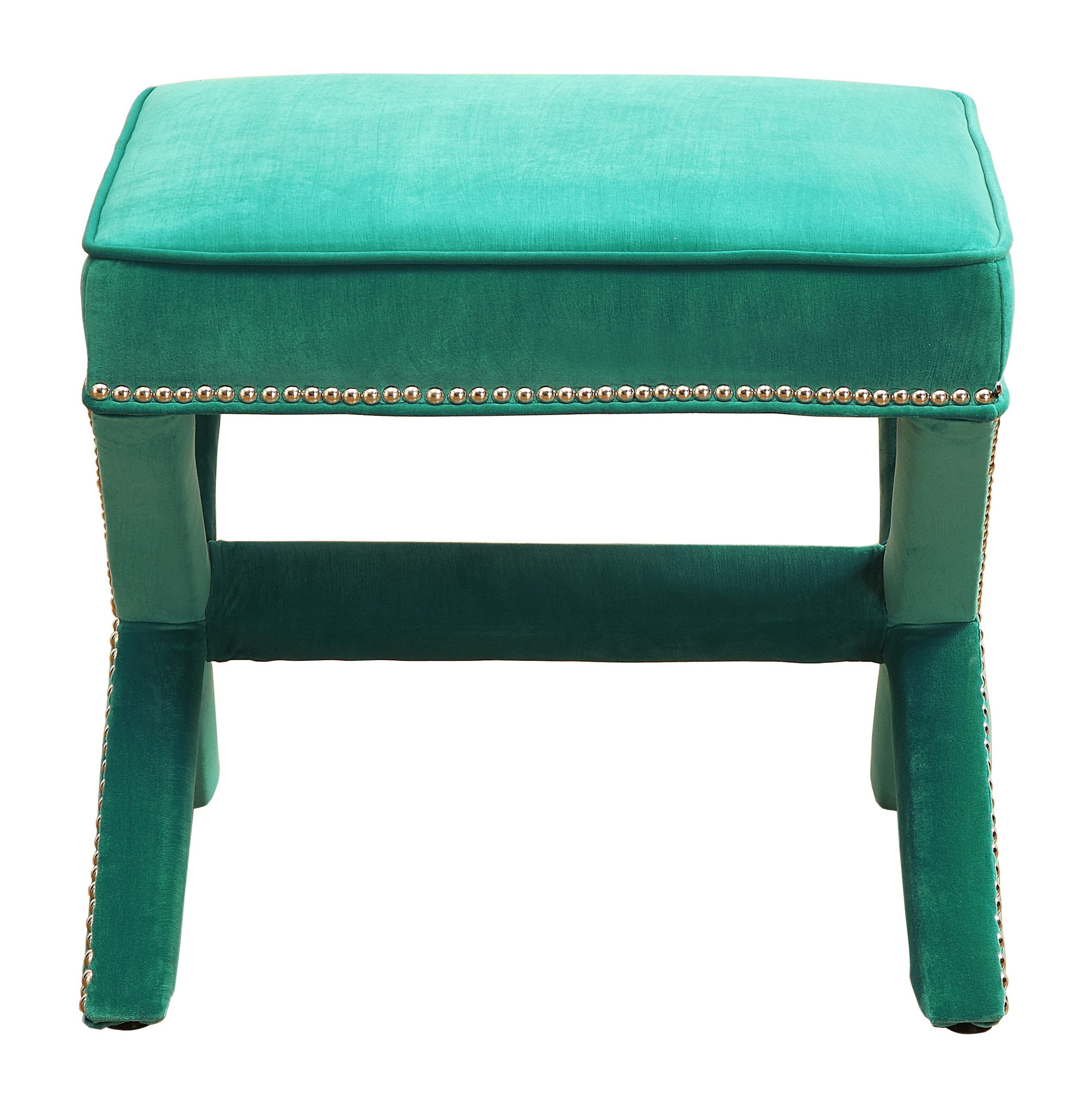 REESE GREEN VELVET OTTOMAN - Image 6