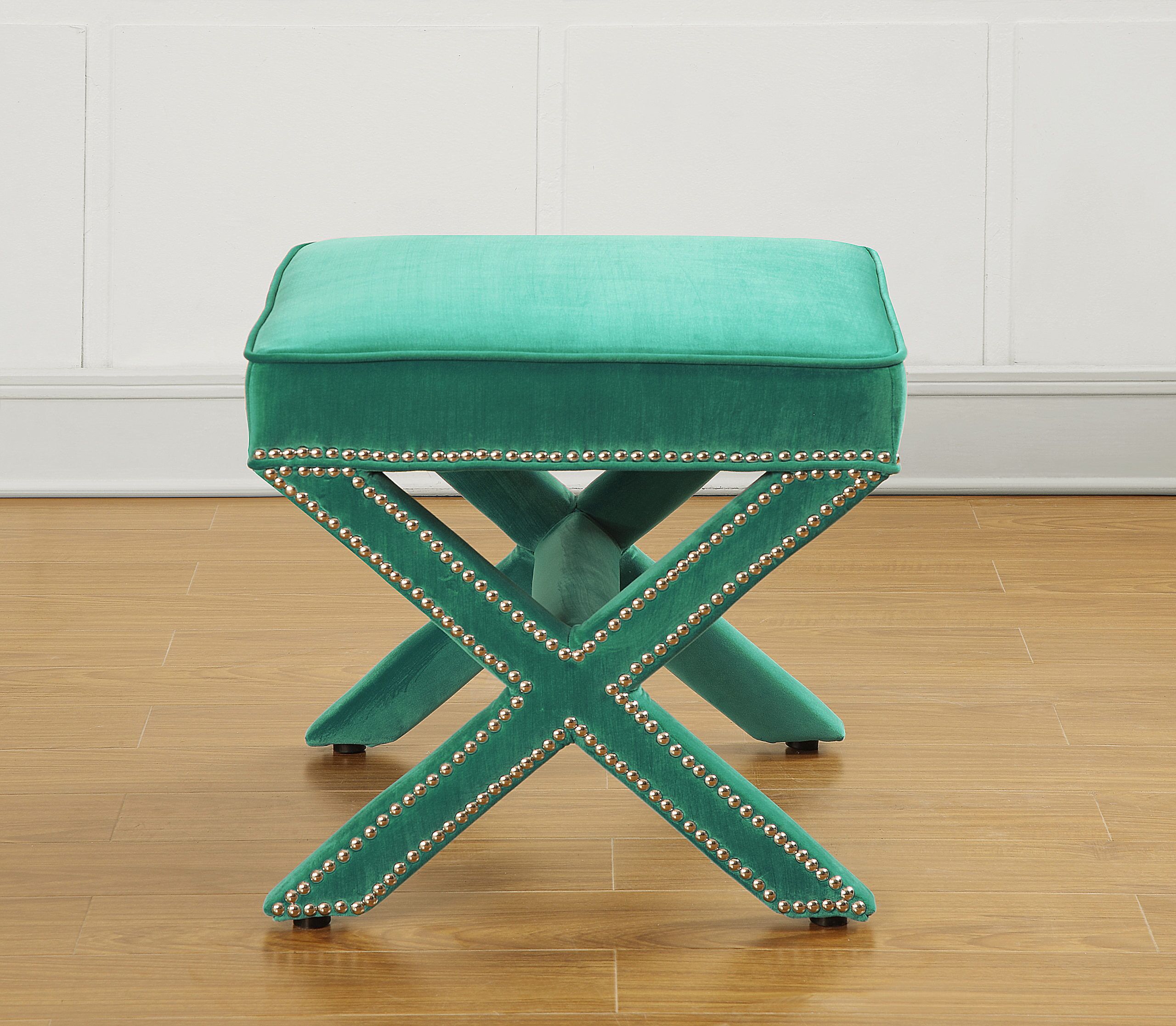 REESE GREEN VELVET OTTOMAN - Image 8