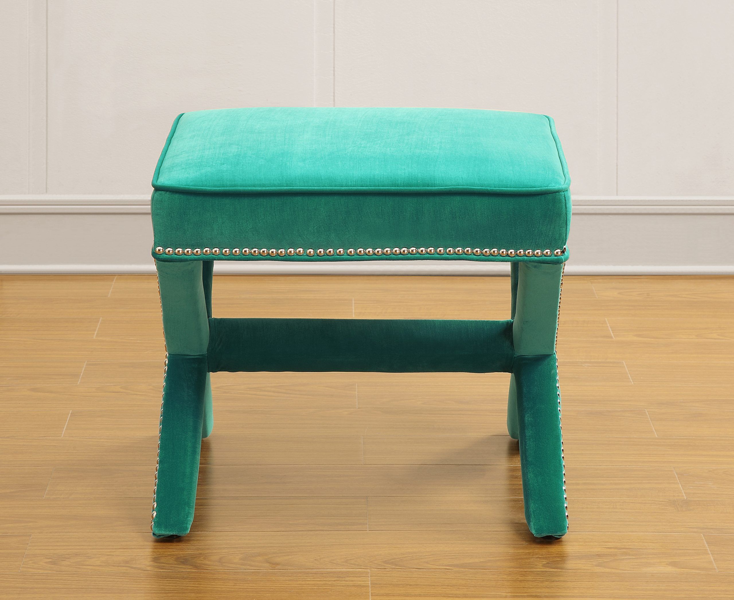 REESE GREEN VELVET OTTOMAN - Image 9