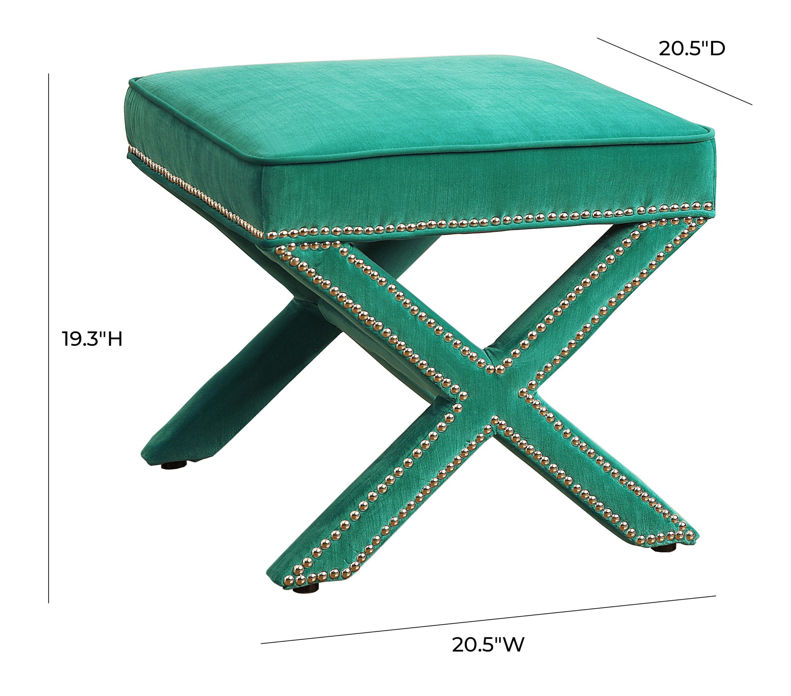 REESE GREEN VELVET OTTOMAN - Image 4