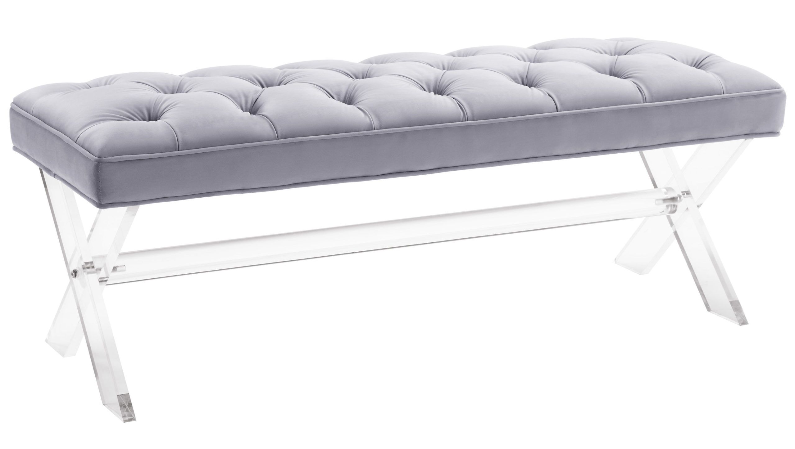CLAIRA GREY LUCITE BENCH
