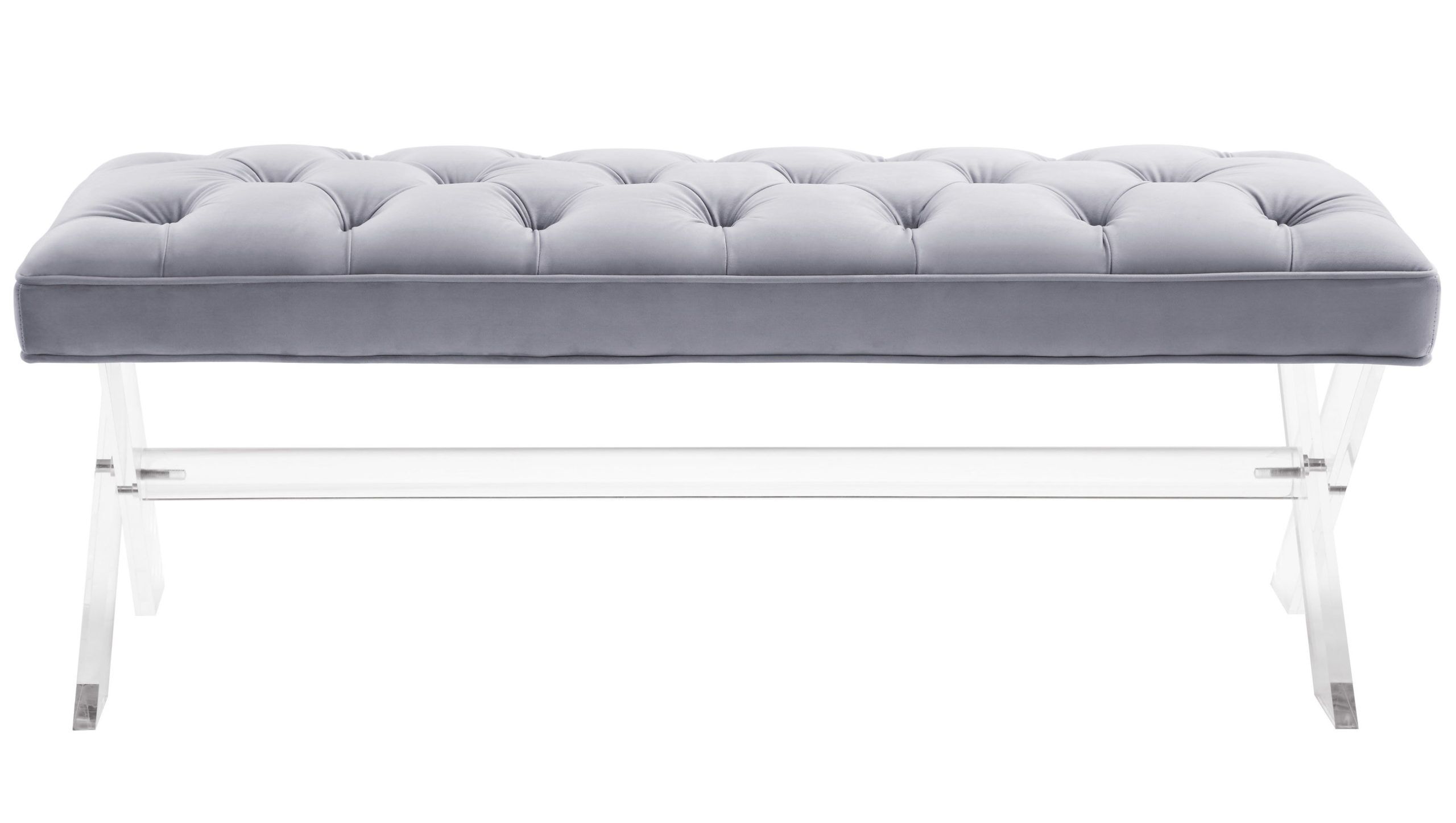 CLAIRA GREY LUCITE BENCH - Image 5
