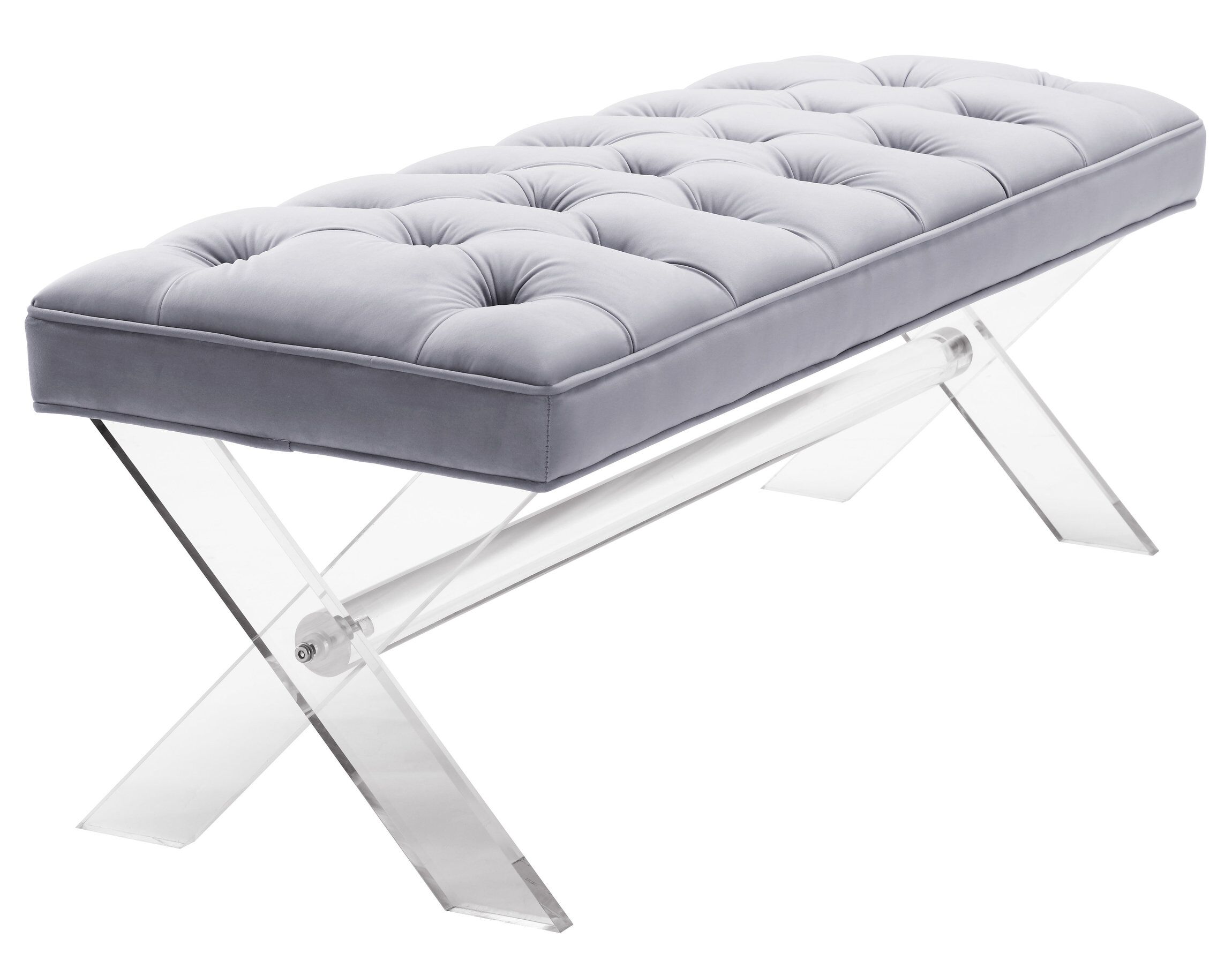 CLAIRA GREY LUCITE BENCH - Image 3