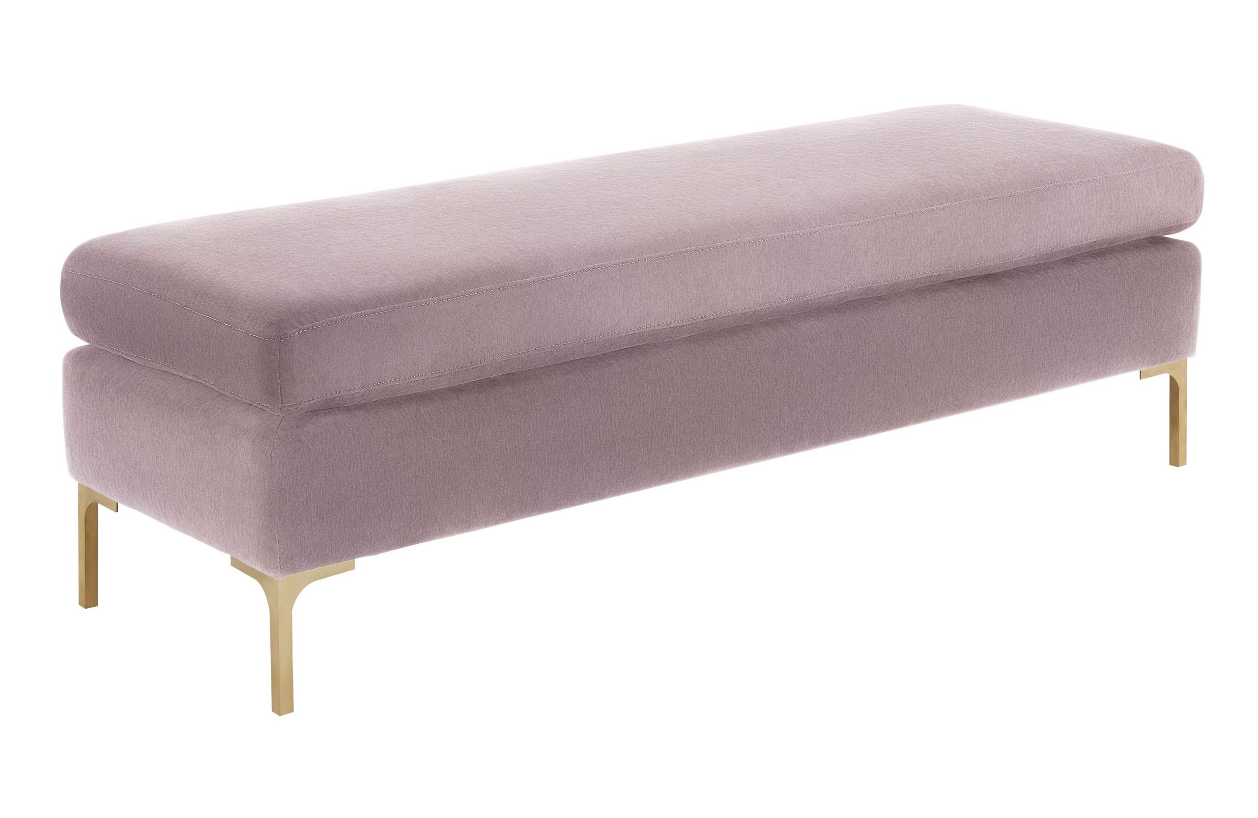 DELILAH BLUSH TEXTURED VELVET BENCH - Image 5