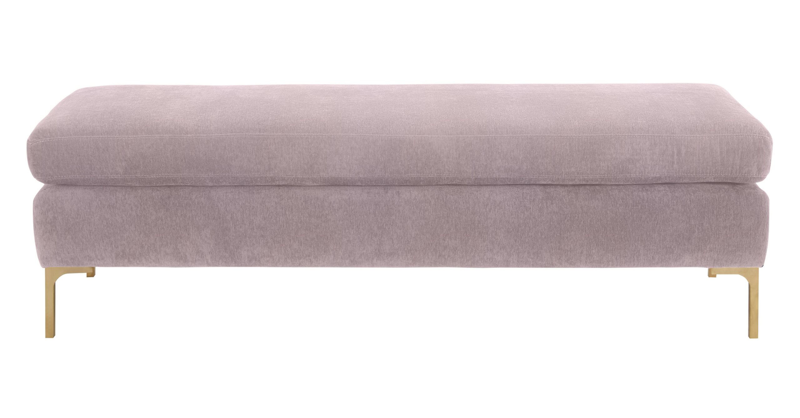 DELILAH BLUSH TEXTURED VELVET BENCH - Image 2