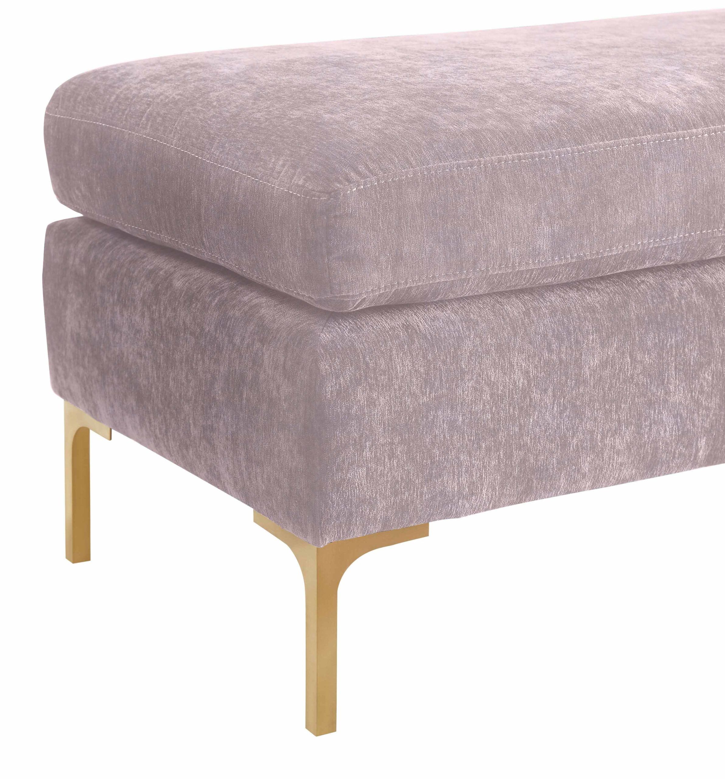 DELILAH BLUSH TEXTURED VELVET BENCH - Image 3