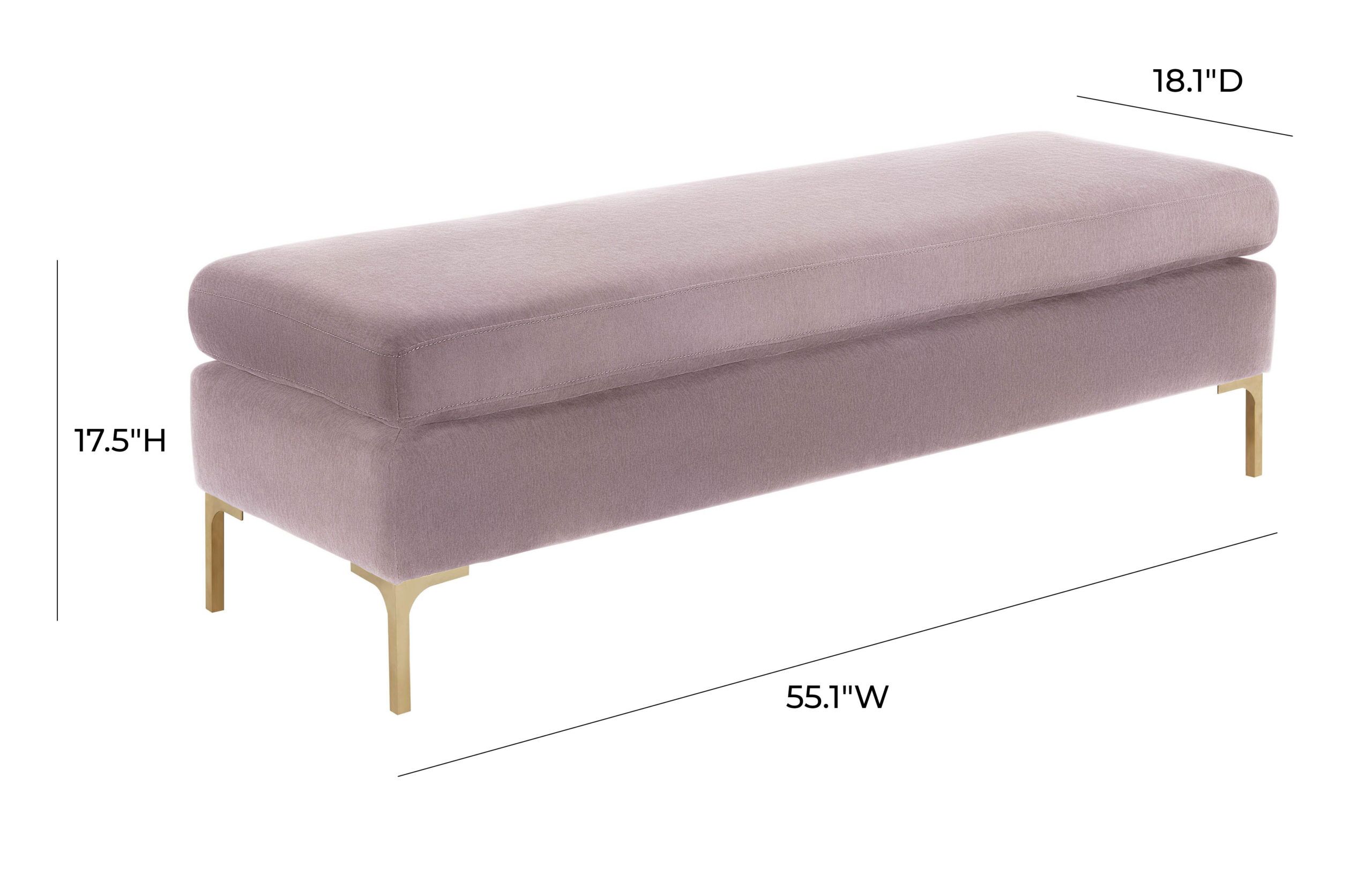 DELILAH BLUSH TEXTURED VELVET BENCH - Image 4