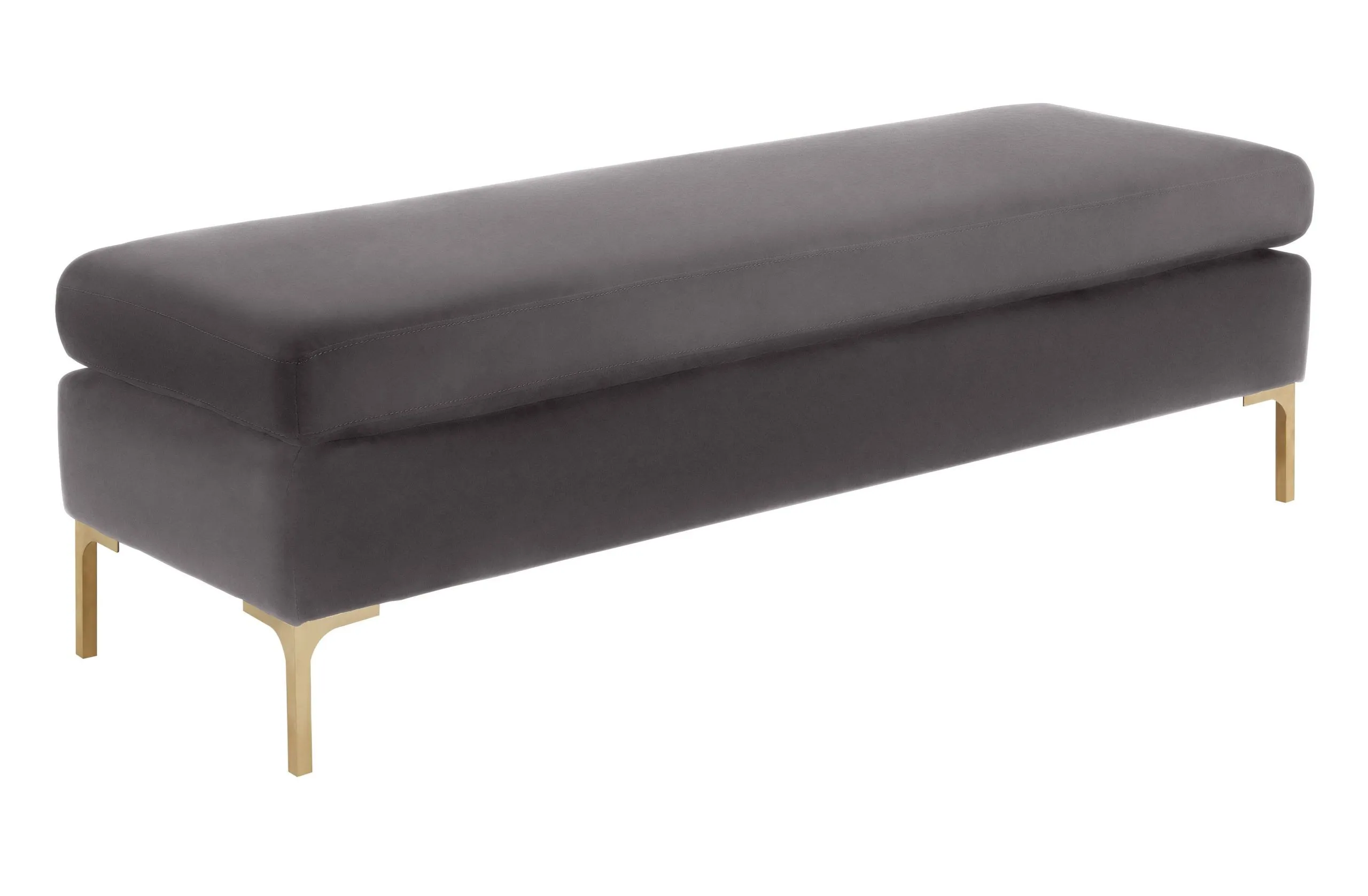 DELILAH GREY VELVET BENCH - Image 2