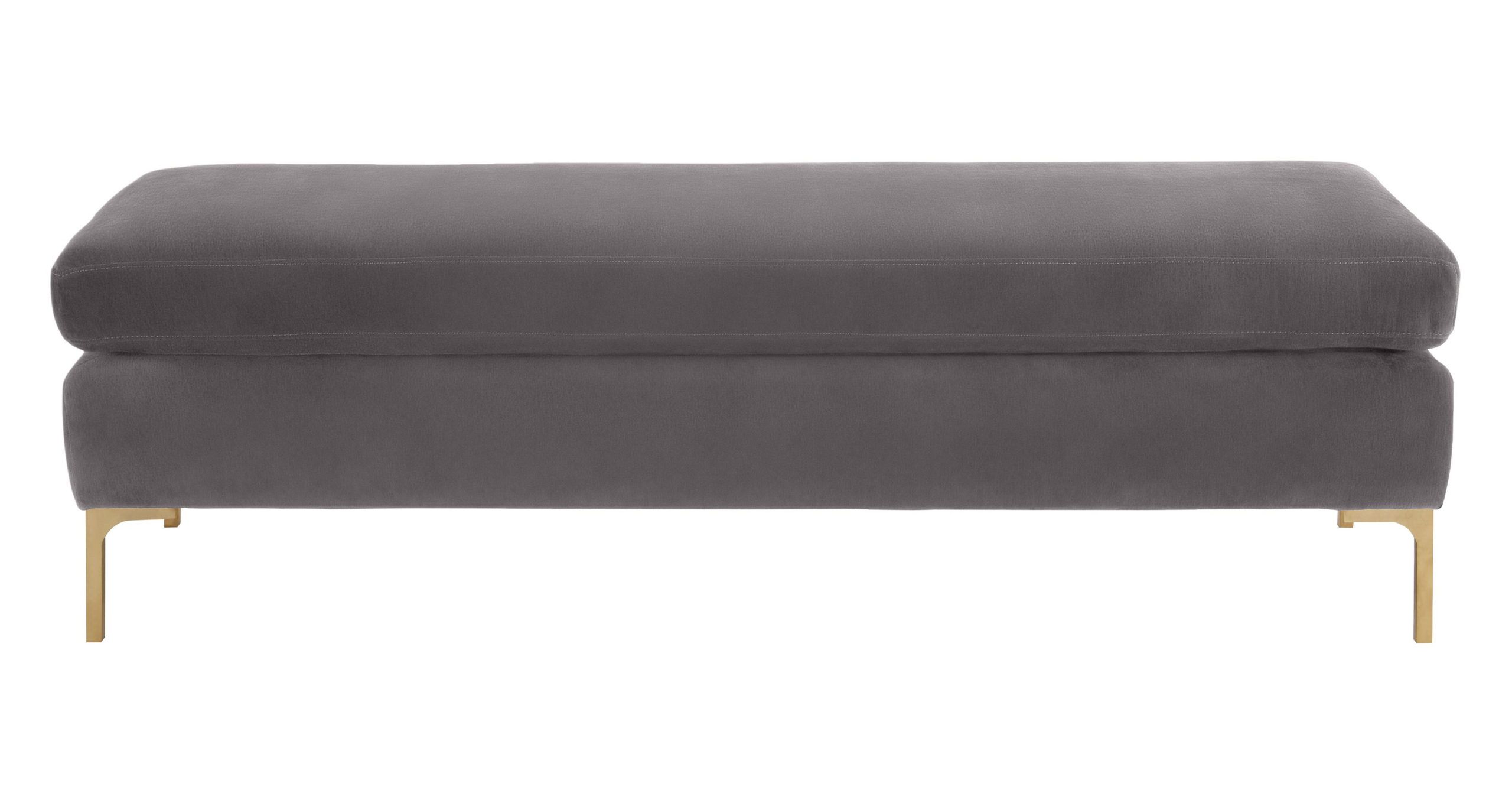 DELILAH GREY VELVET BENCH - Image 5