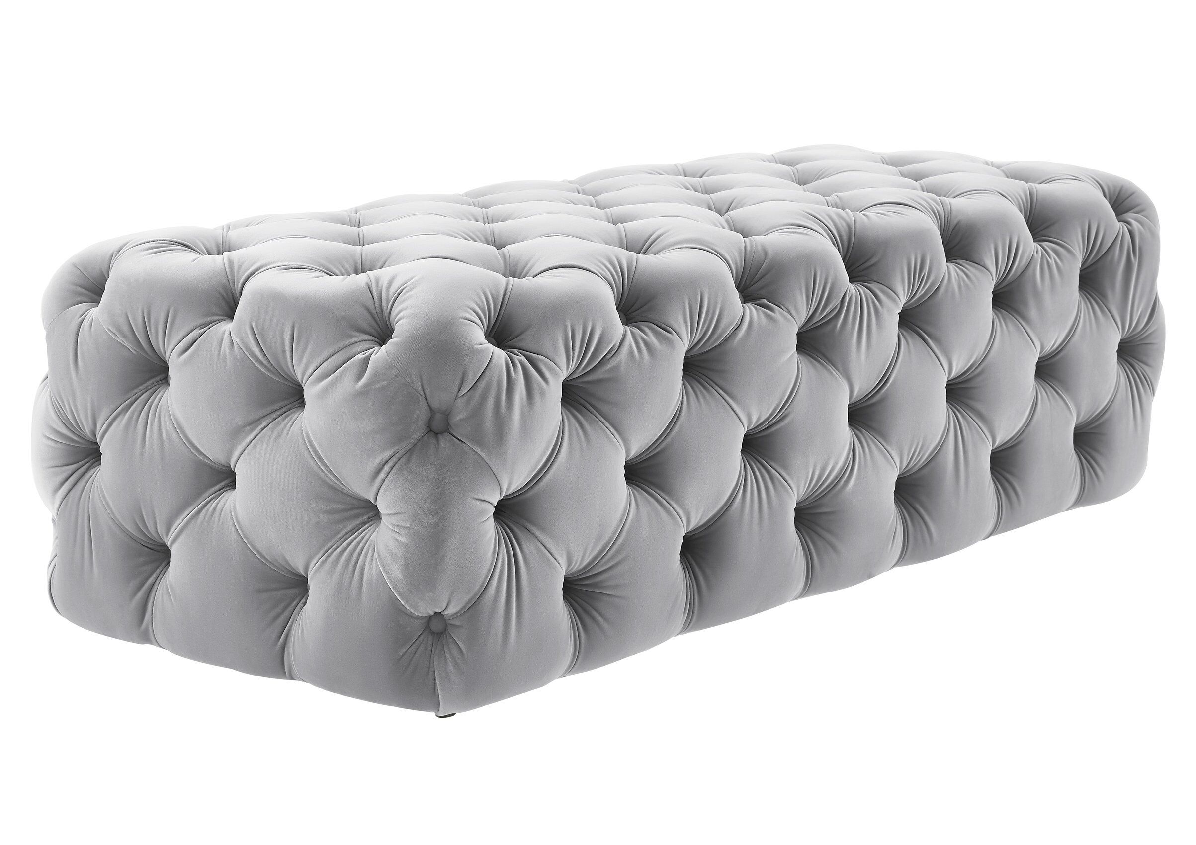 Kaylee Grey Velvet Ottoman - Image 6