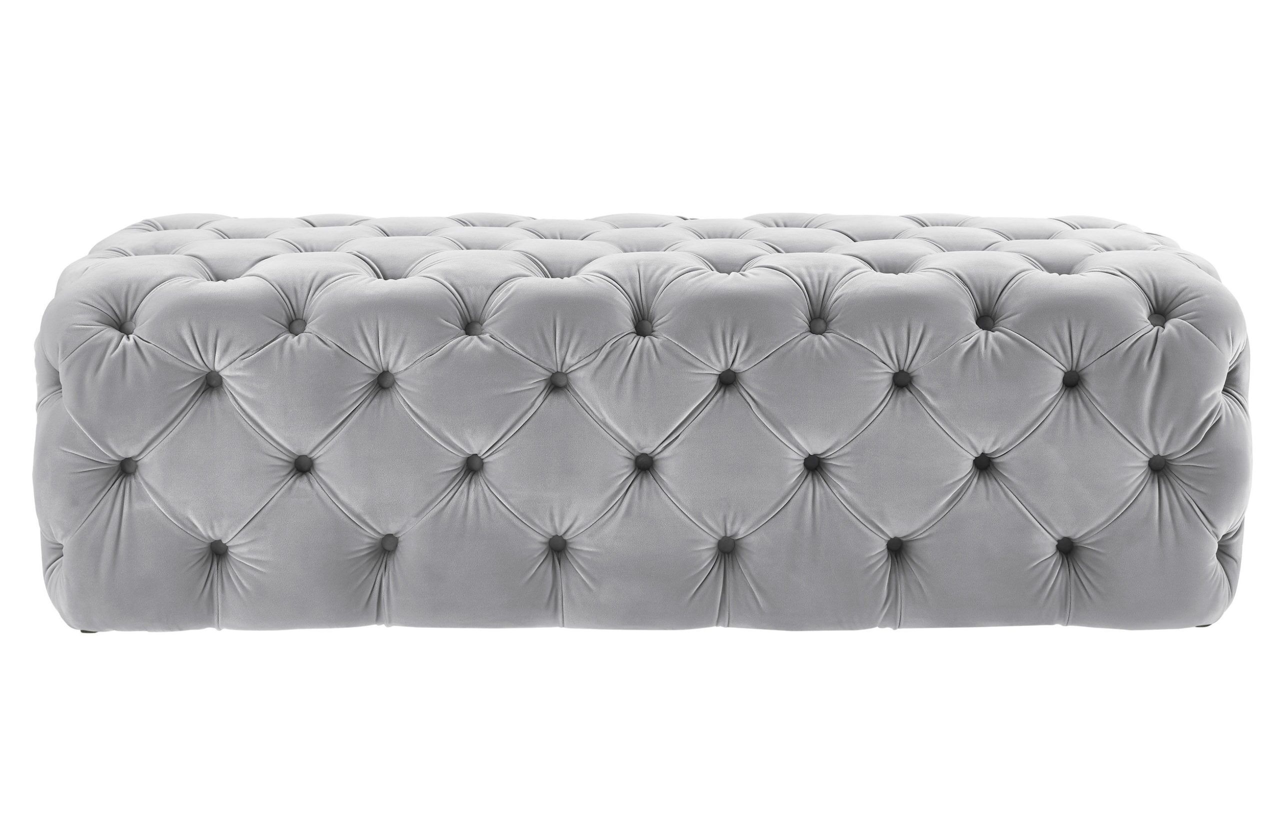 Kaylee Grey Velvet Ottoman - Image 3