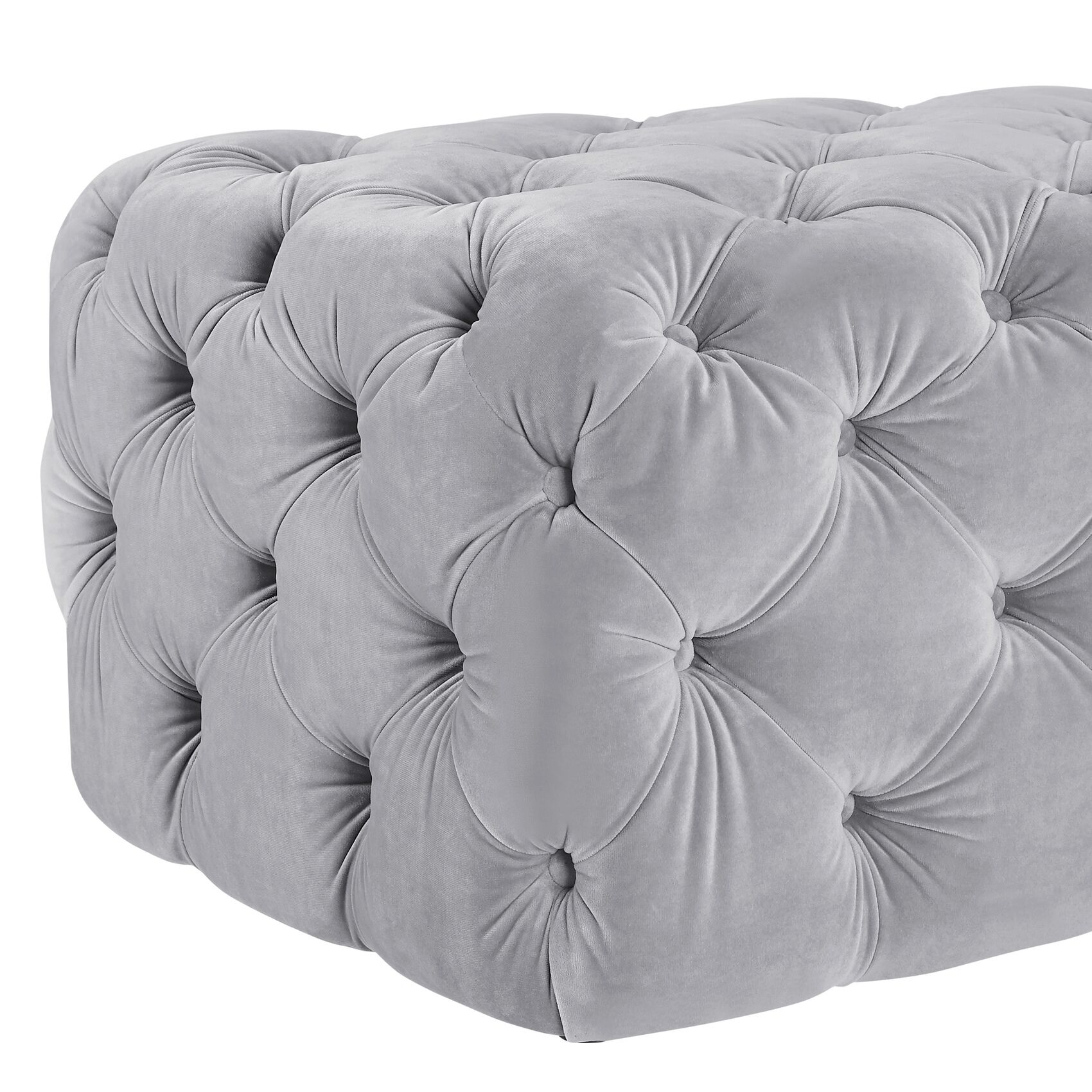 Kaylee Grey Velvet Ottoman - Image 5