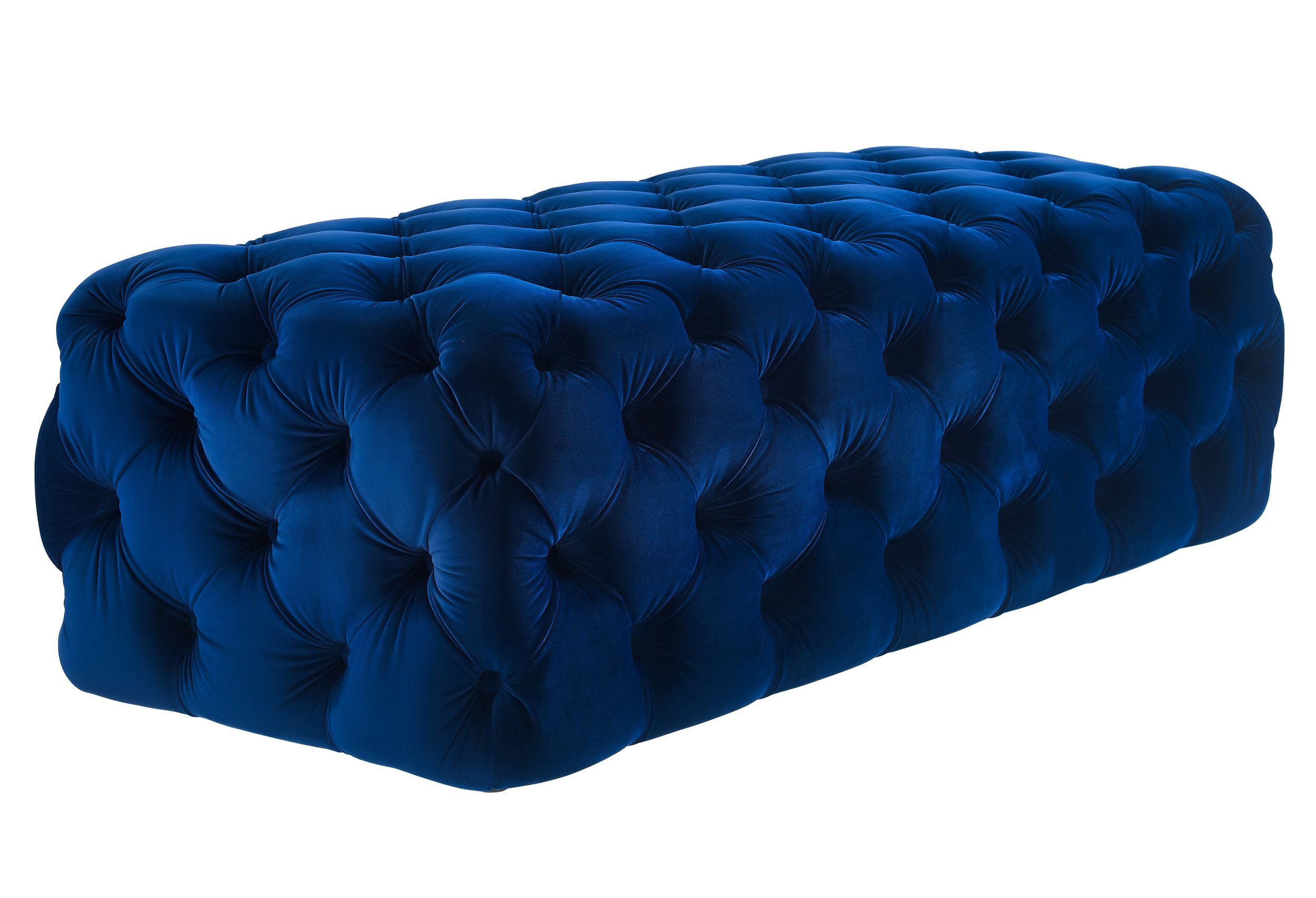 KAYLEE JUMBO NAVY VELVET OTTOMAN - Image 2