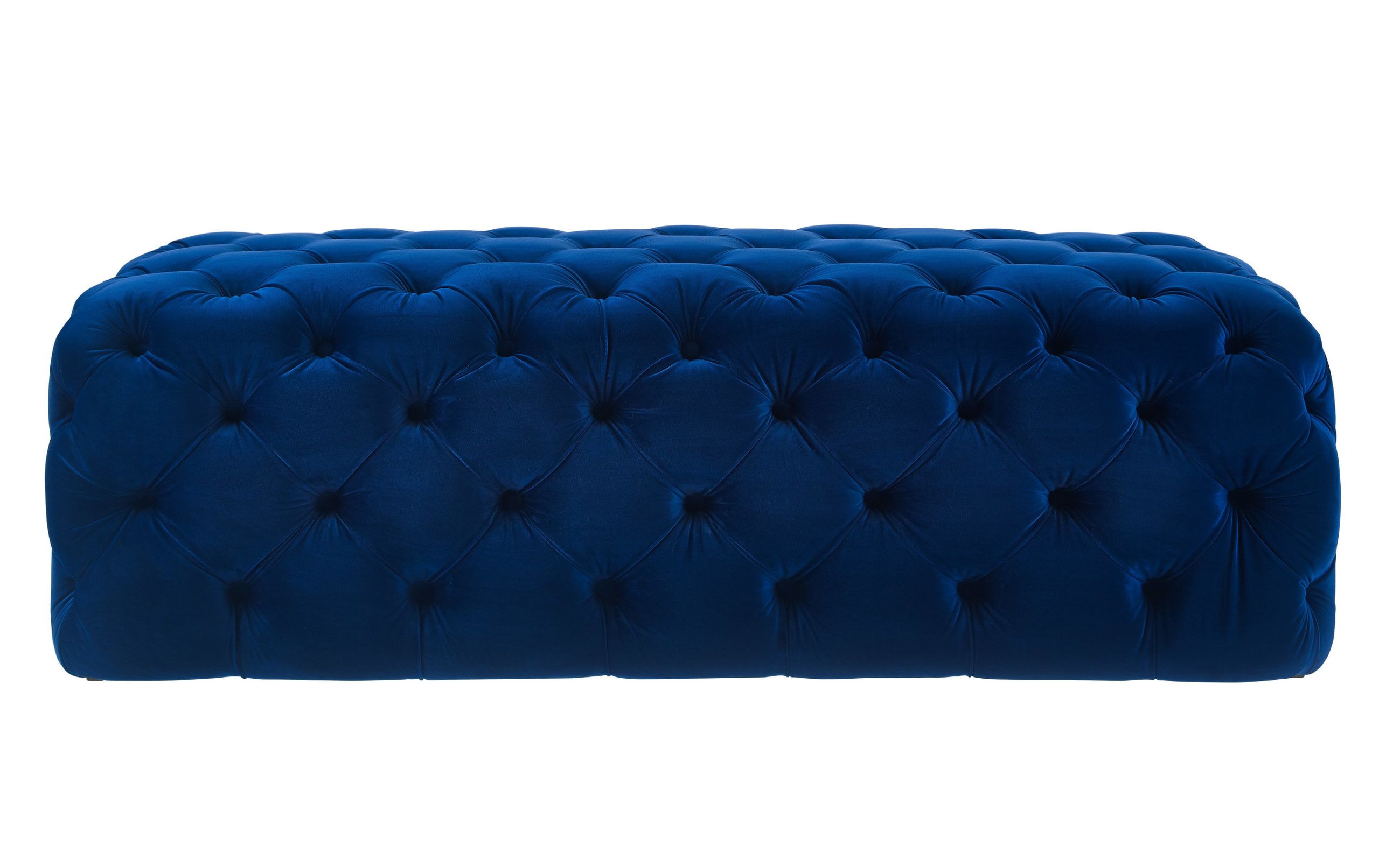 KAYLEE JUMBO NAVY VELVET OTTOMAN - Image 3