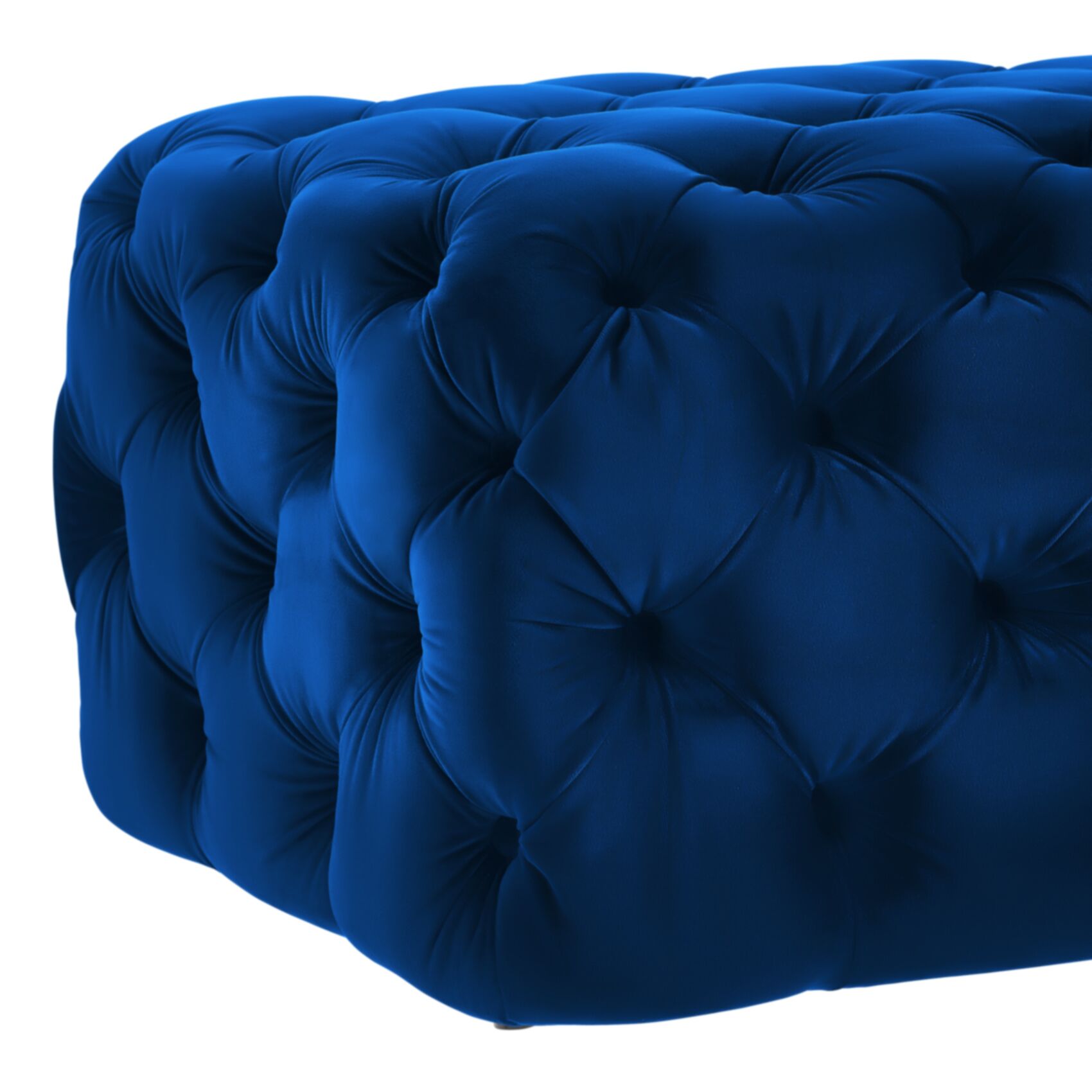 KAYLEE JUMBO NAVY VELVET OTTOMAN - Image 4