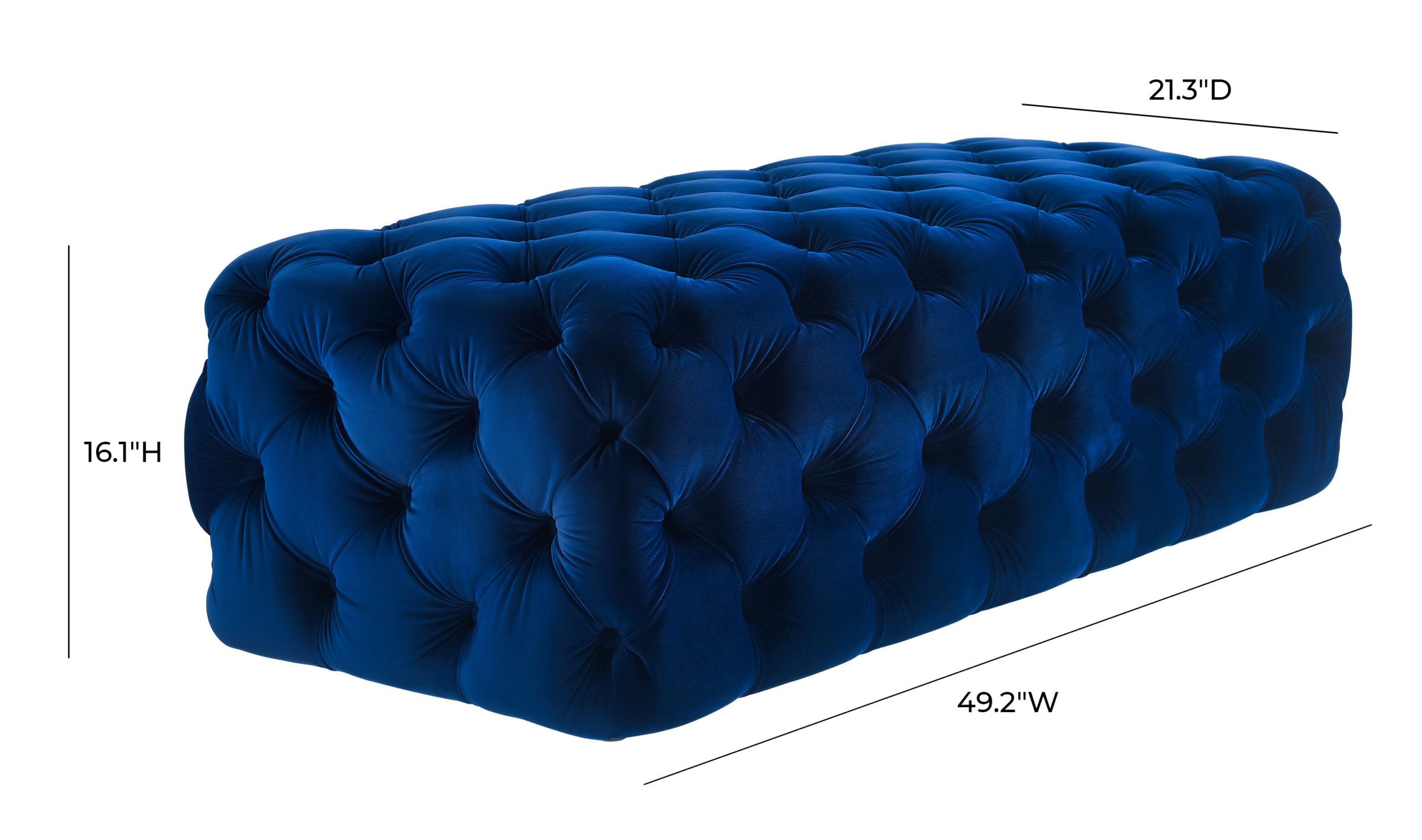 KAYLEE JUMBO NAVY VELVET OTTOMAN - Image 5