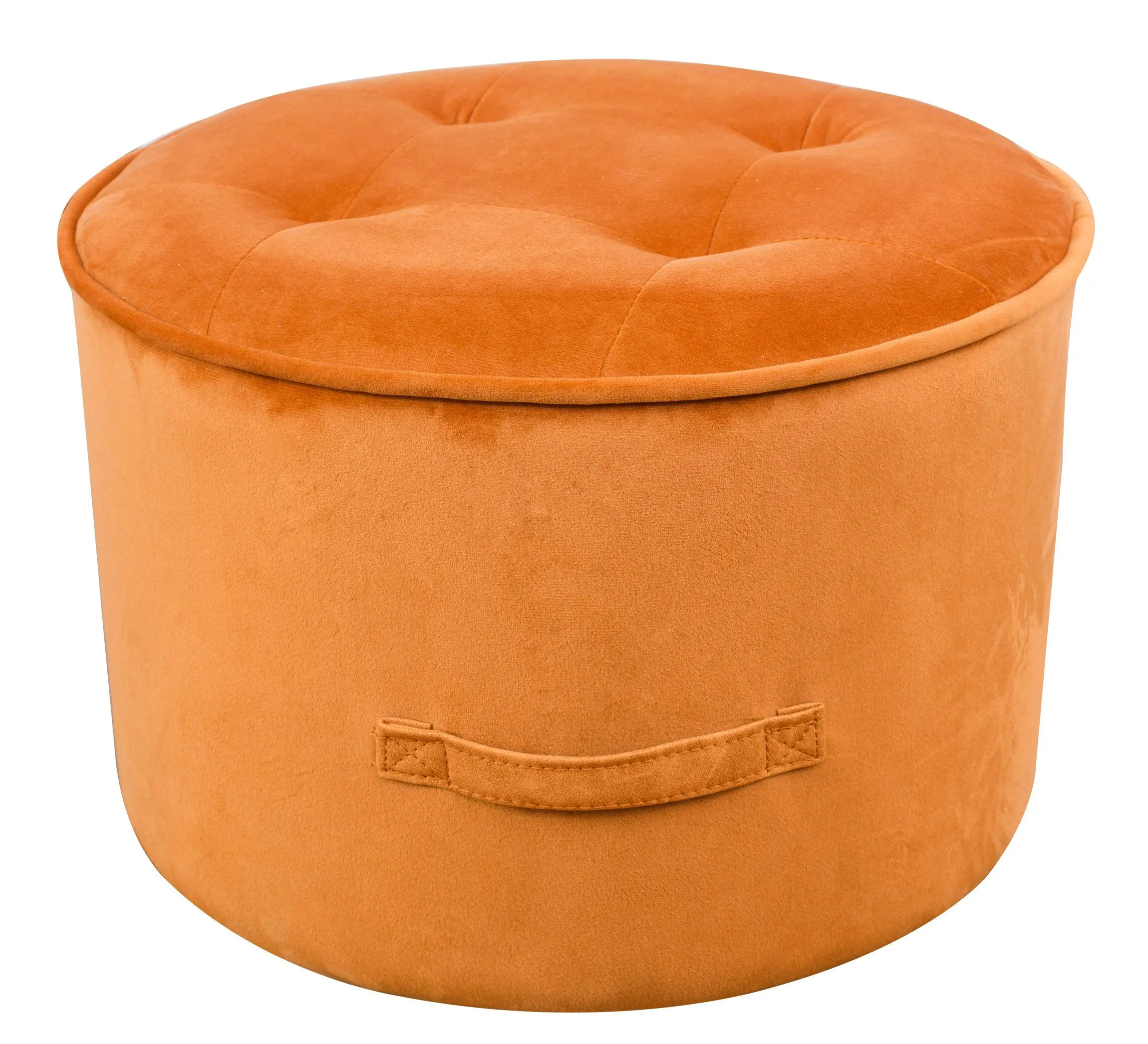 LUNA COGNAC VELVET OTTOMAN