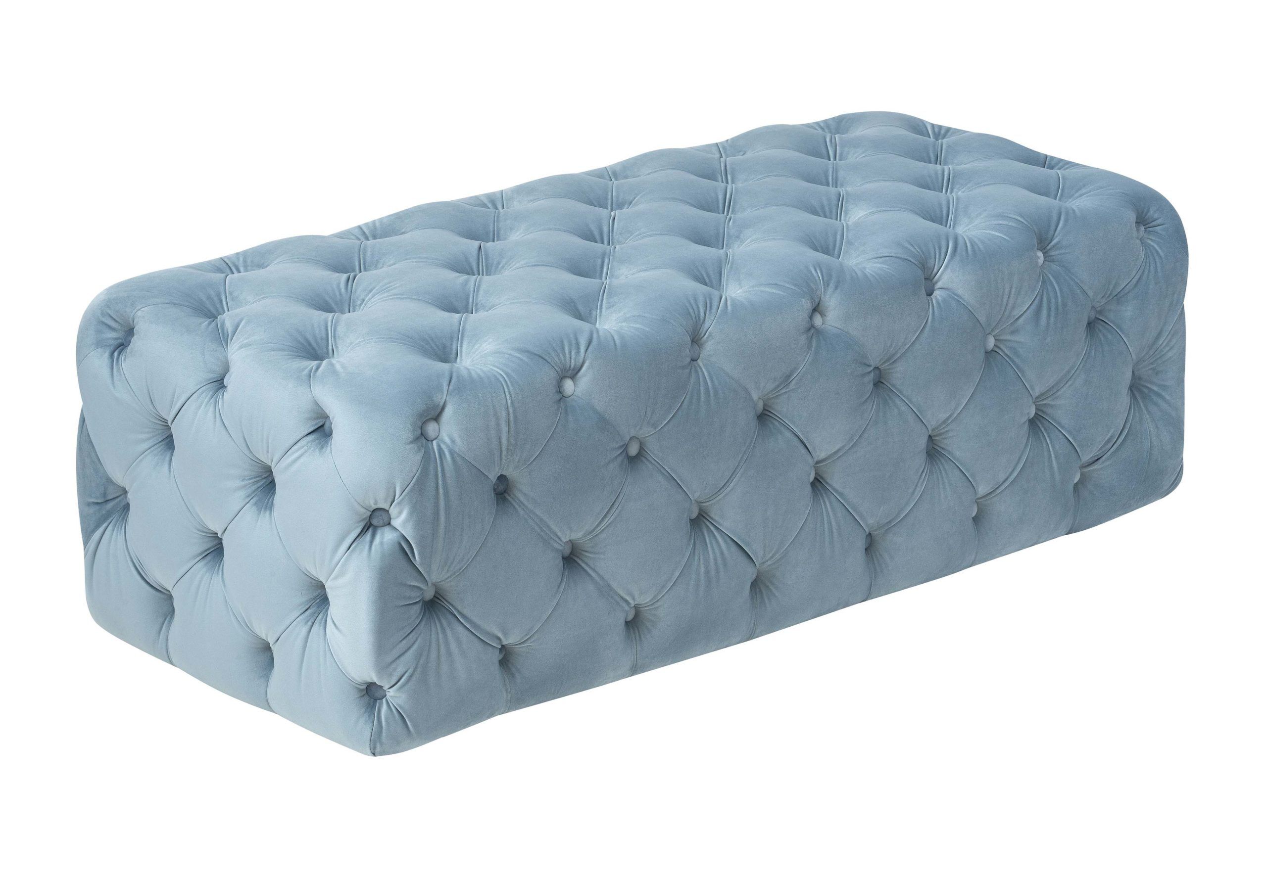 KAYLEE SEA BLUE VELVET OTTOMAN - Image 3
