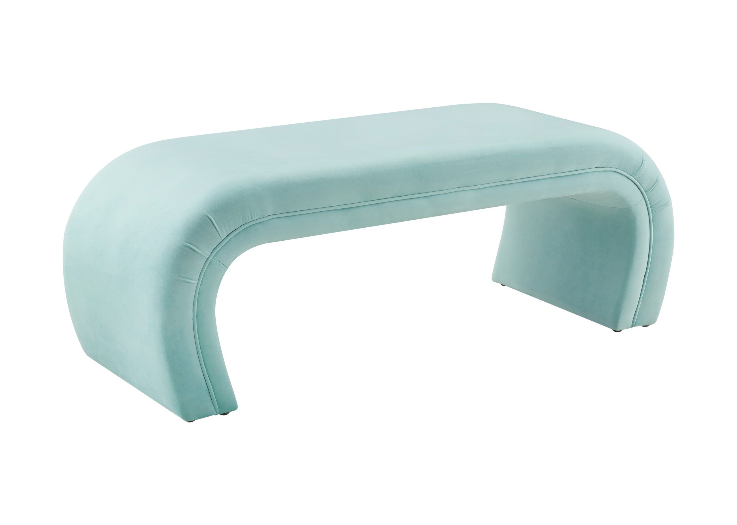 KENYA BRIGHT BLUE VELVET BENCH - Image 2