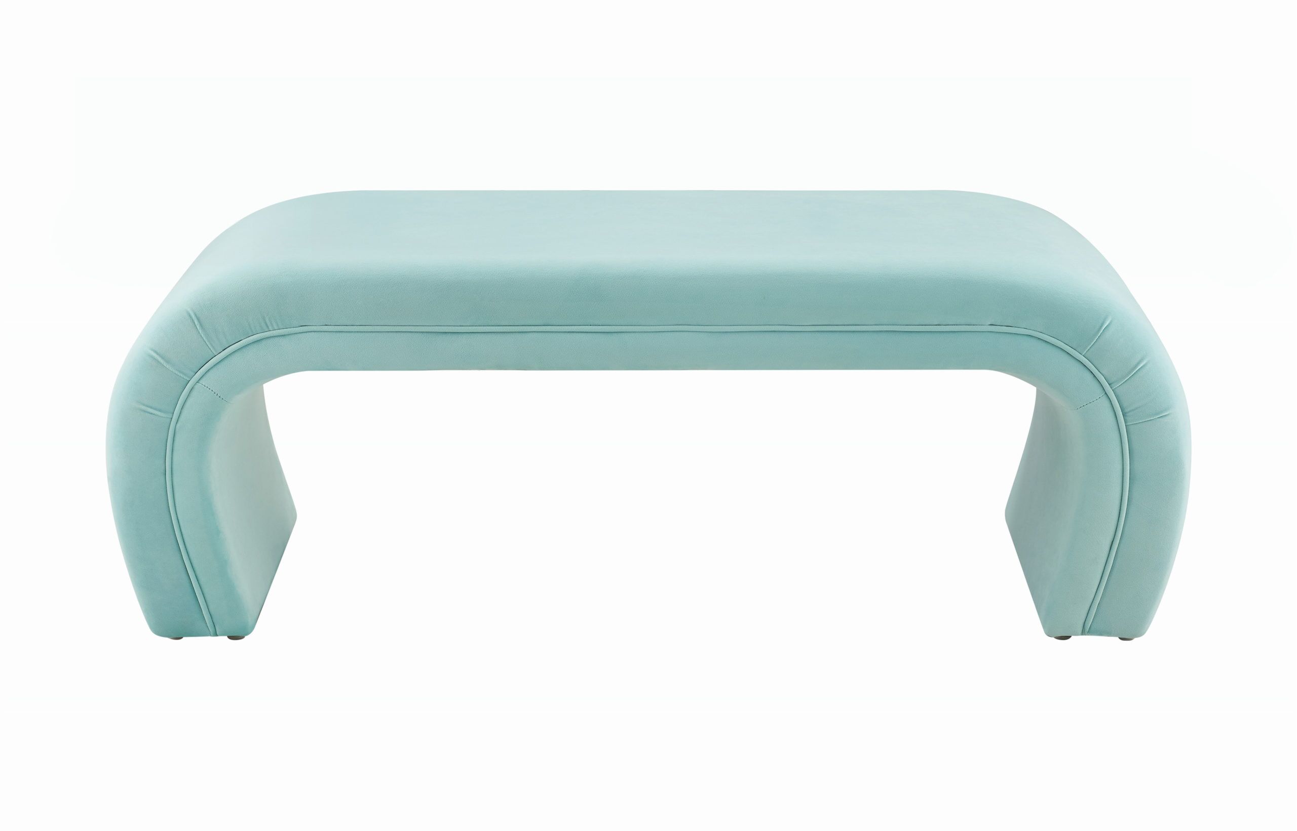 KENYA BRIGHT BLUE VELVET BENCH - Image 3
