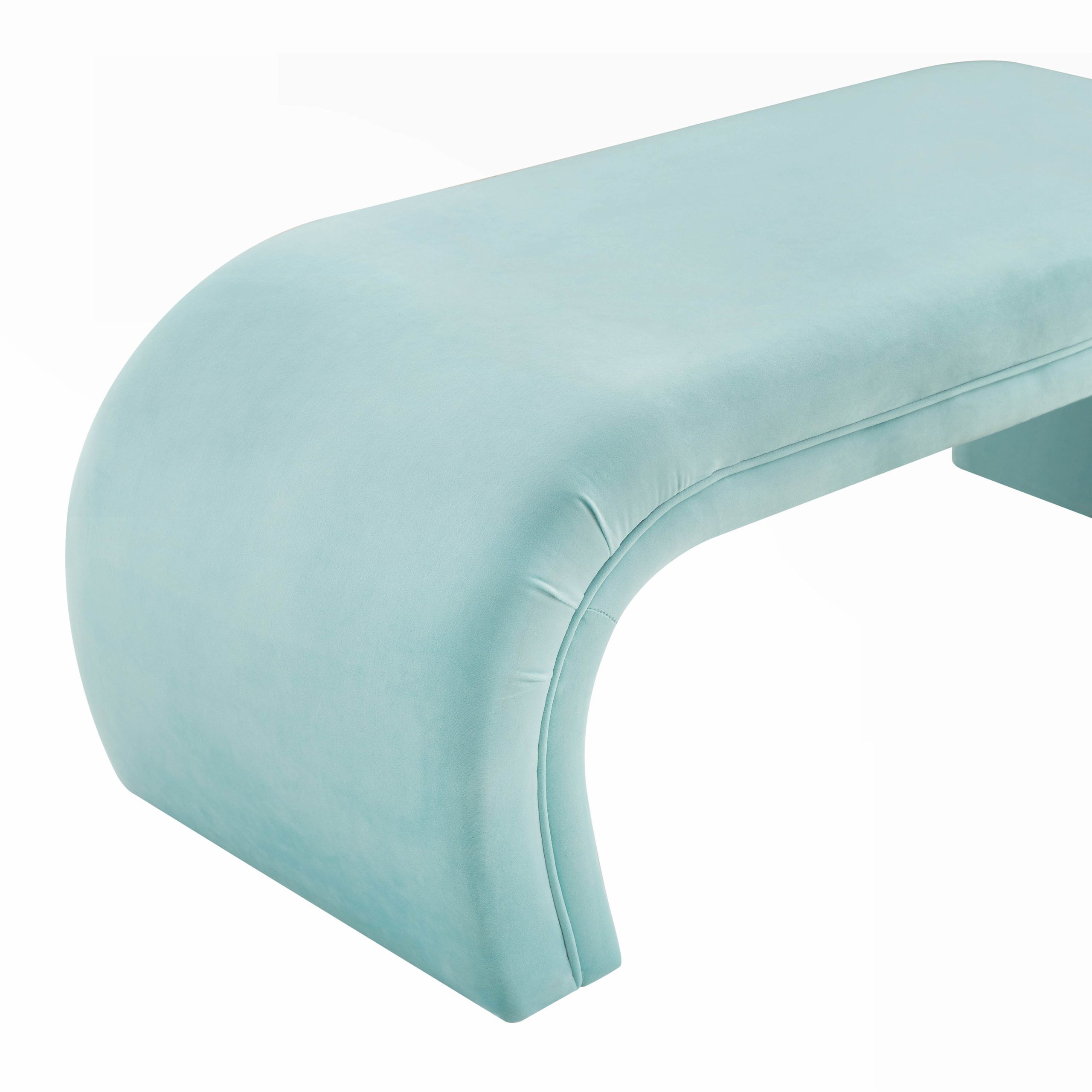KENYA BRIGHT BLUE VELVET BENCH - Image 5