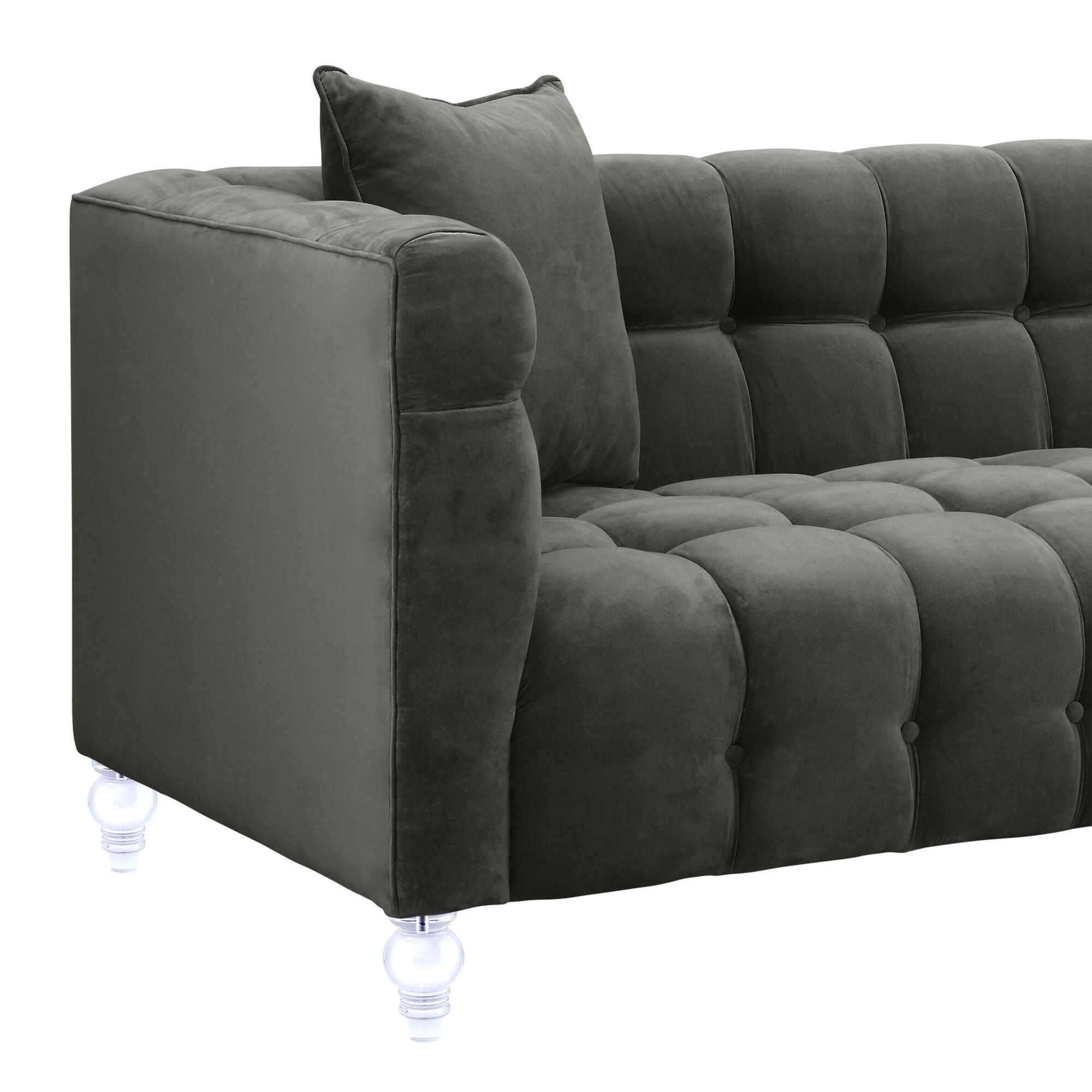 BEA GREY VELVET SOFA - Image 5