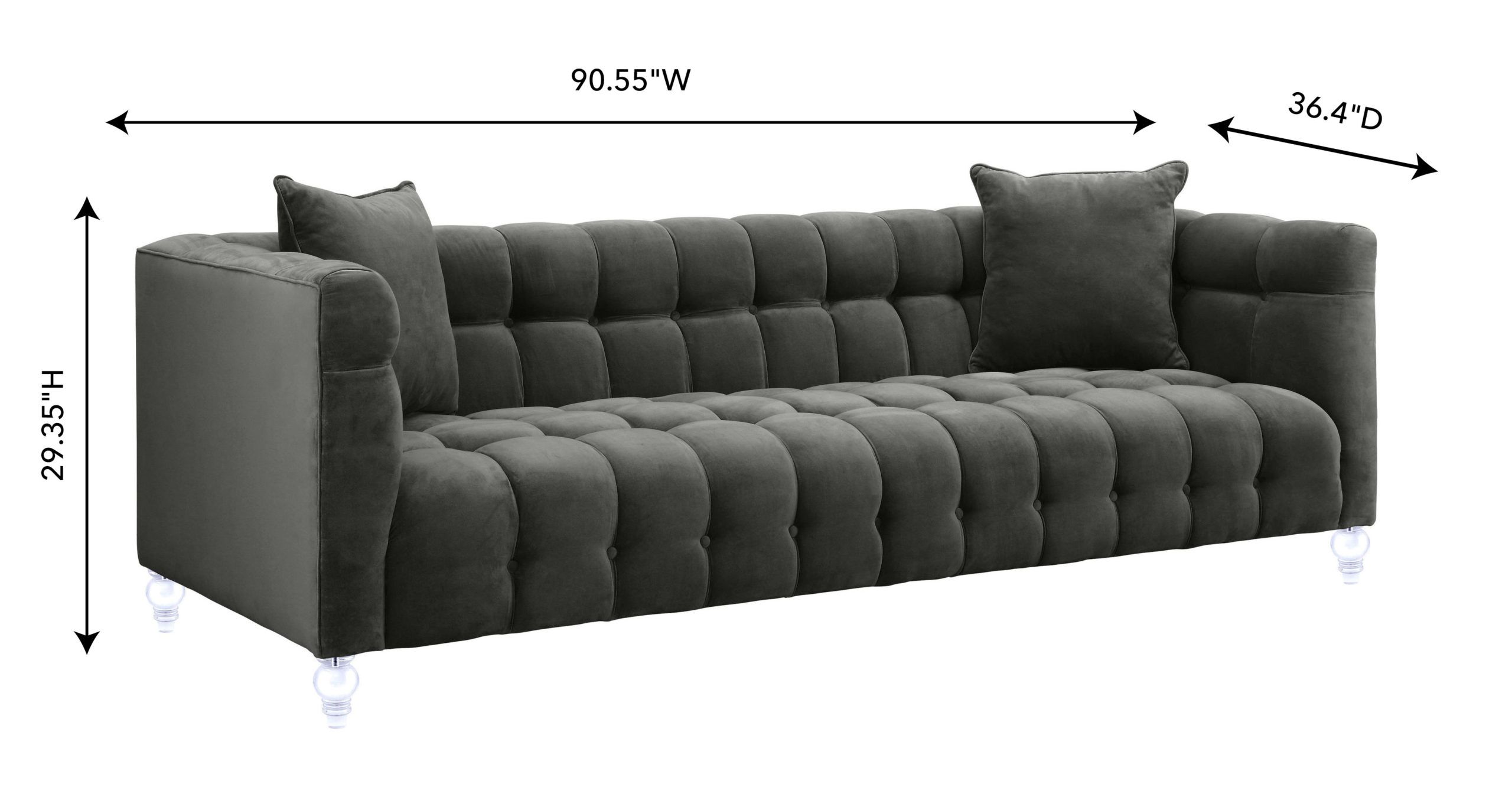 BEA GREY VELVET SOFA - Image 6
