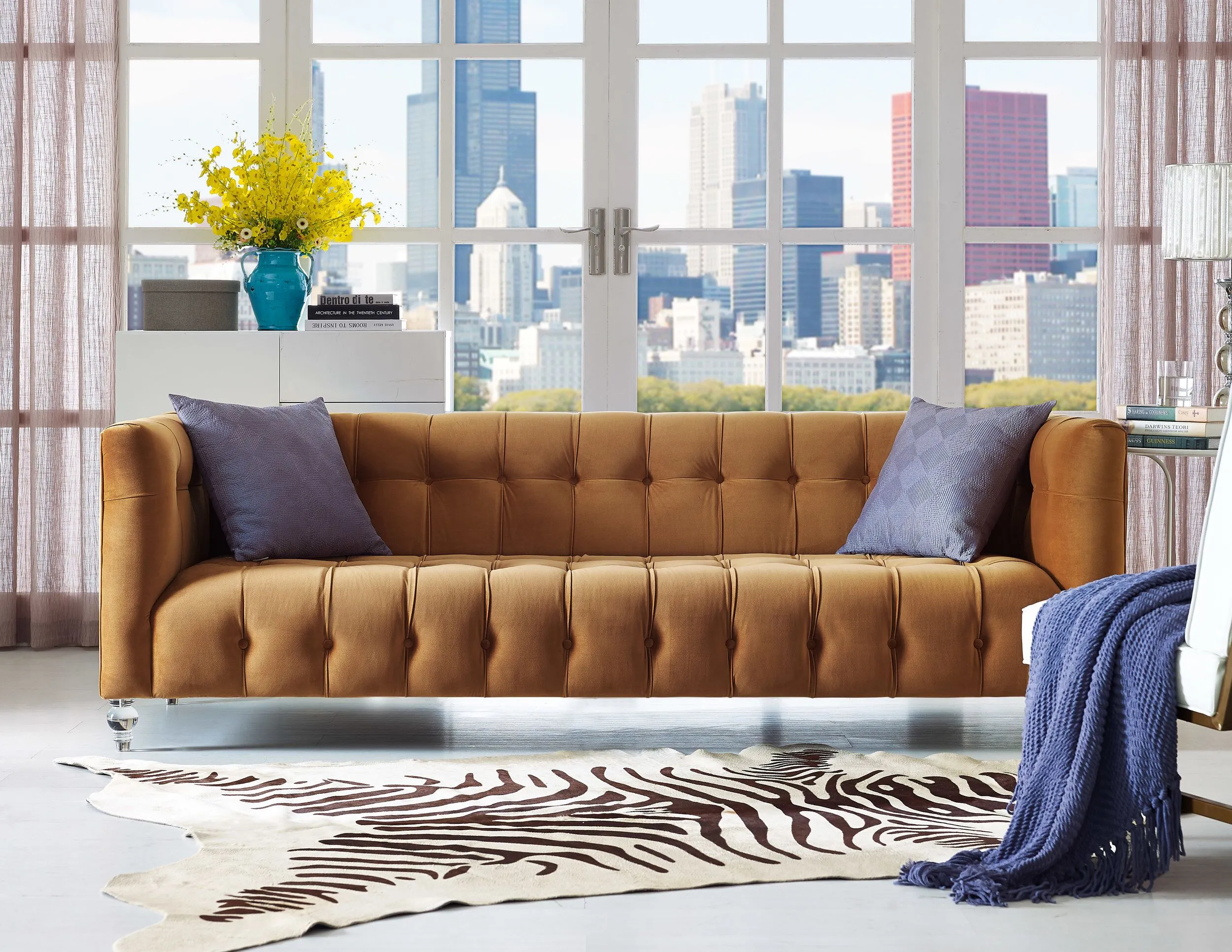 BEA GOLD VELVET SOFA