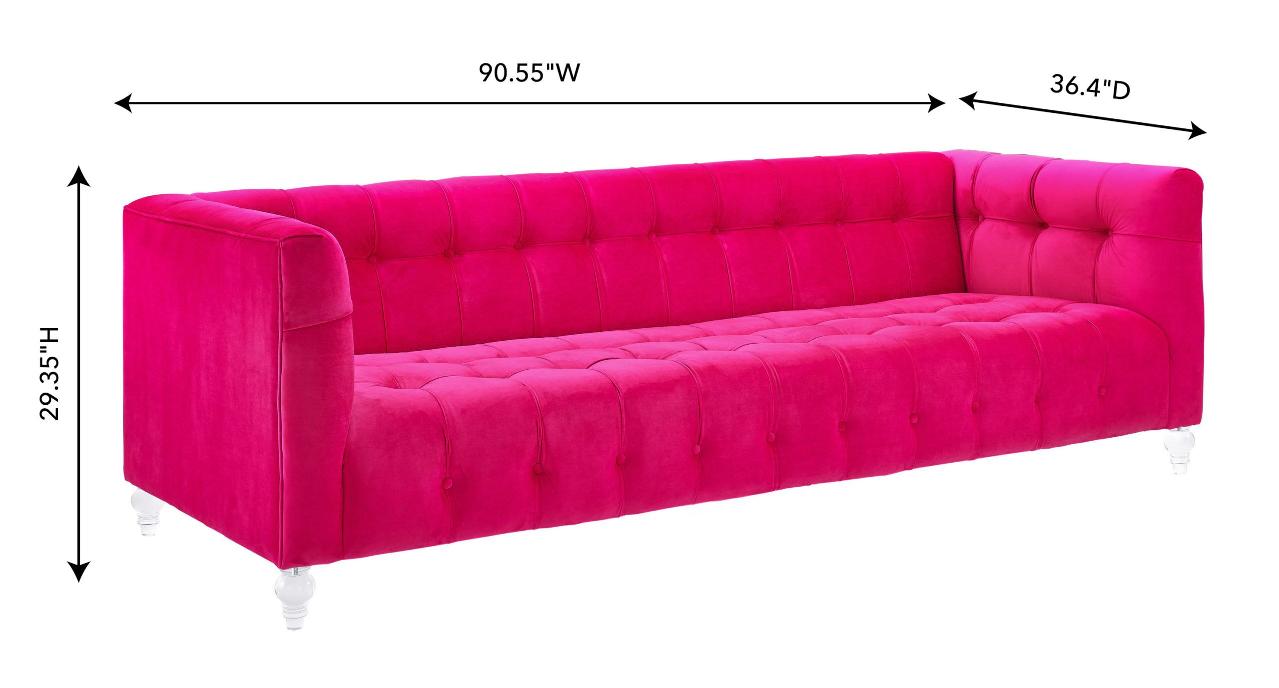 Bea Pink Velvet Sofa Couch - Image 6