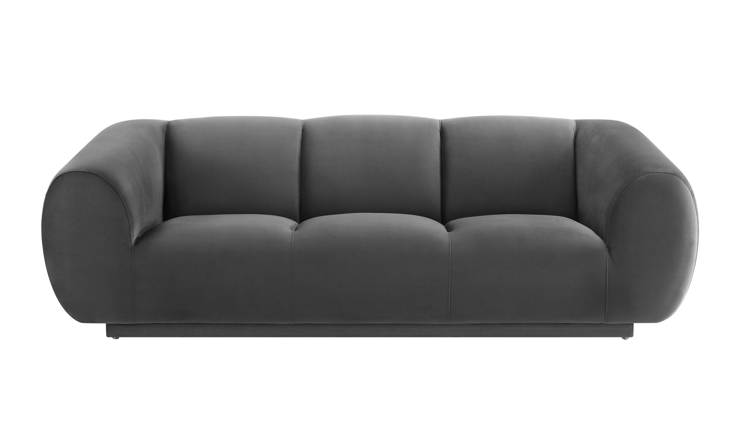 EMMET GREY VELVET SOFA - Image 4