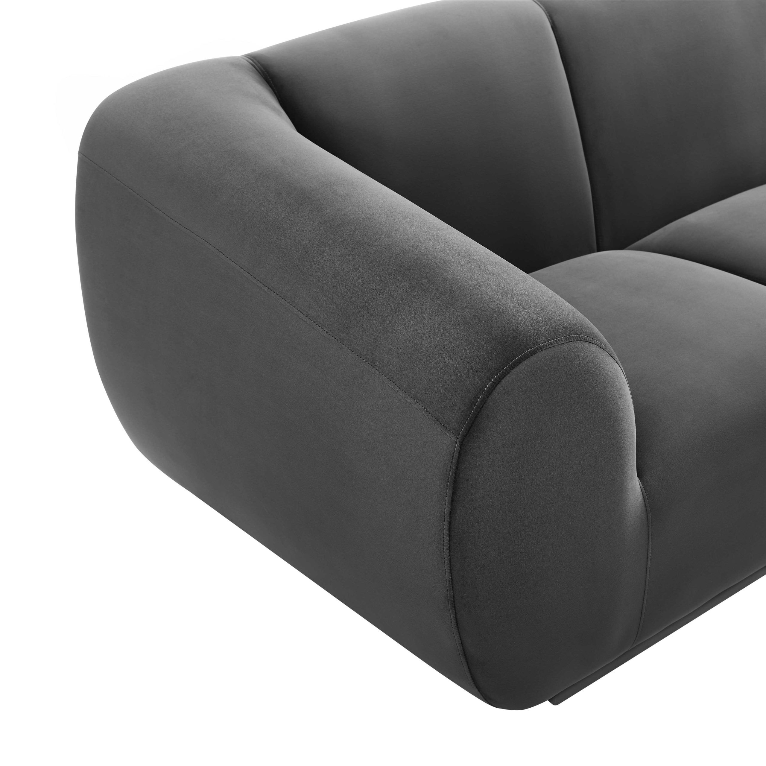 EMMET GREY VELVET SOFA - Image 6