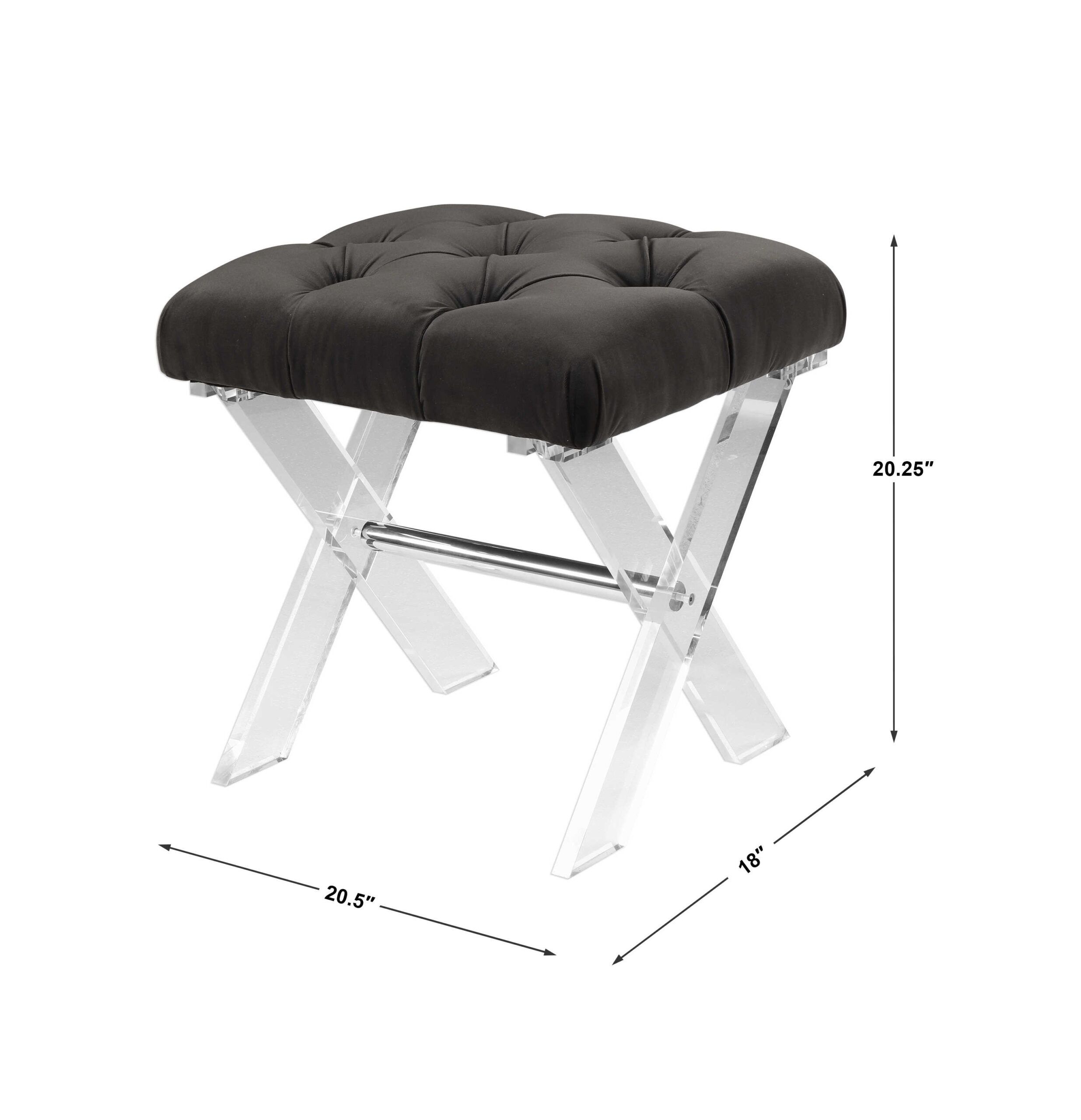 Charcoal Velvet Fermin Bench - Image 4