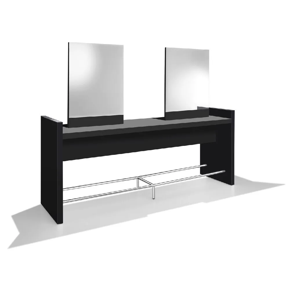 Gossip Four Person Styling Station - Black
