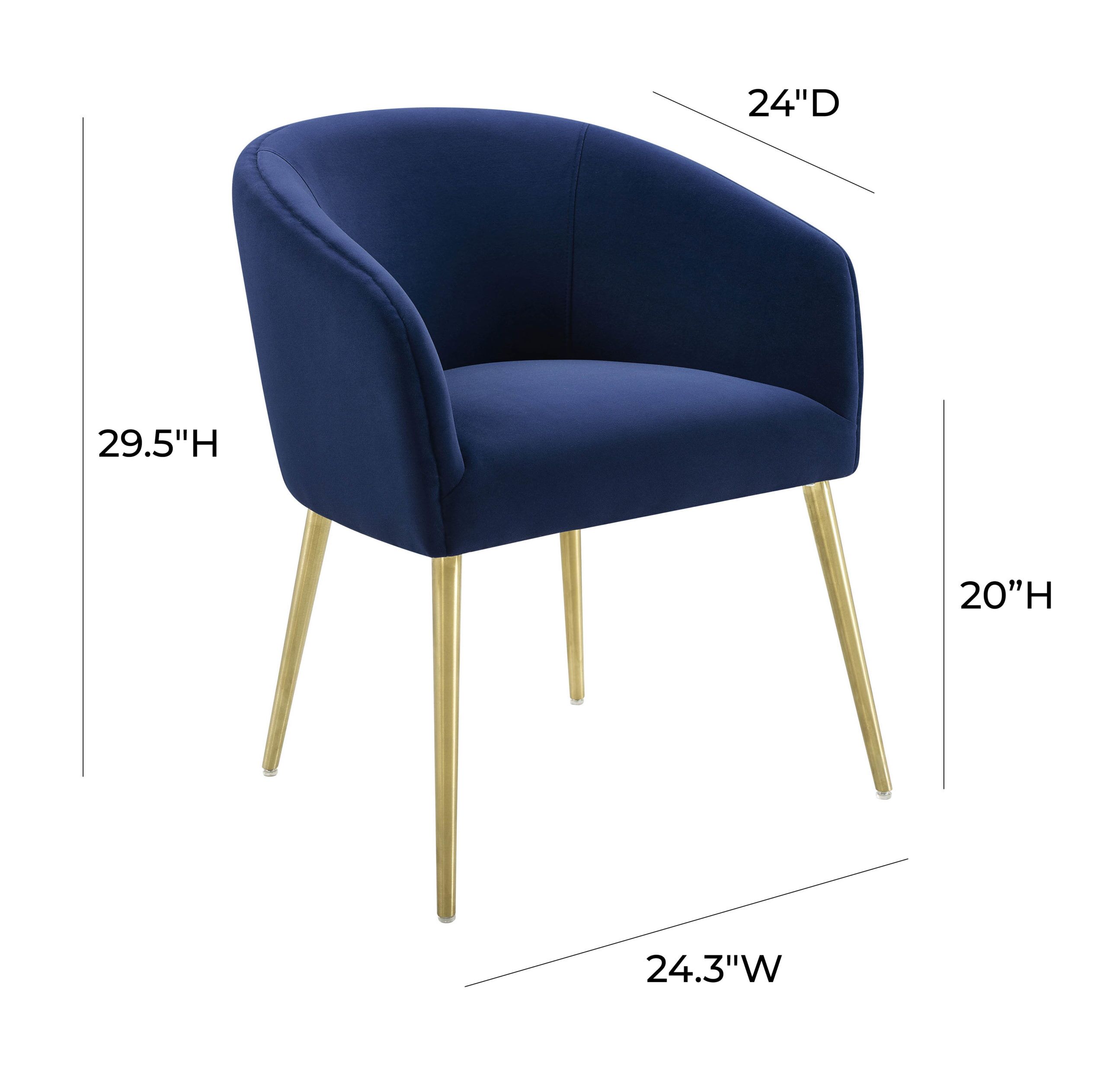 ARYA PERFORMANCE VELVET NAVY DINING CHAIR - Image 5