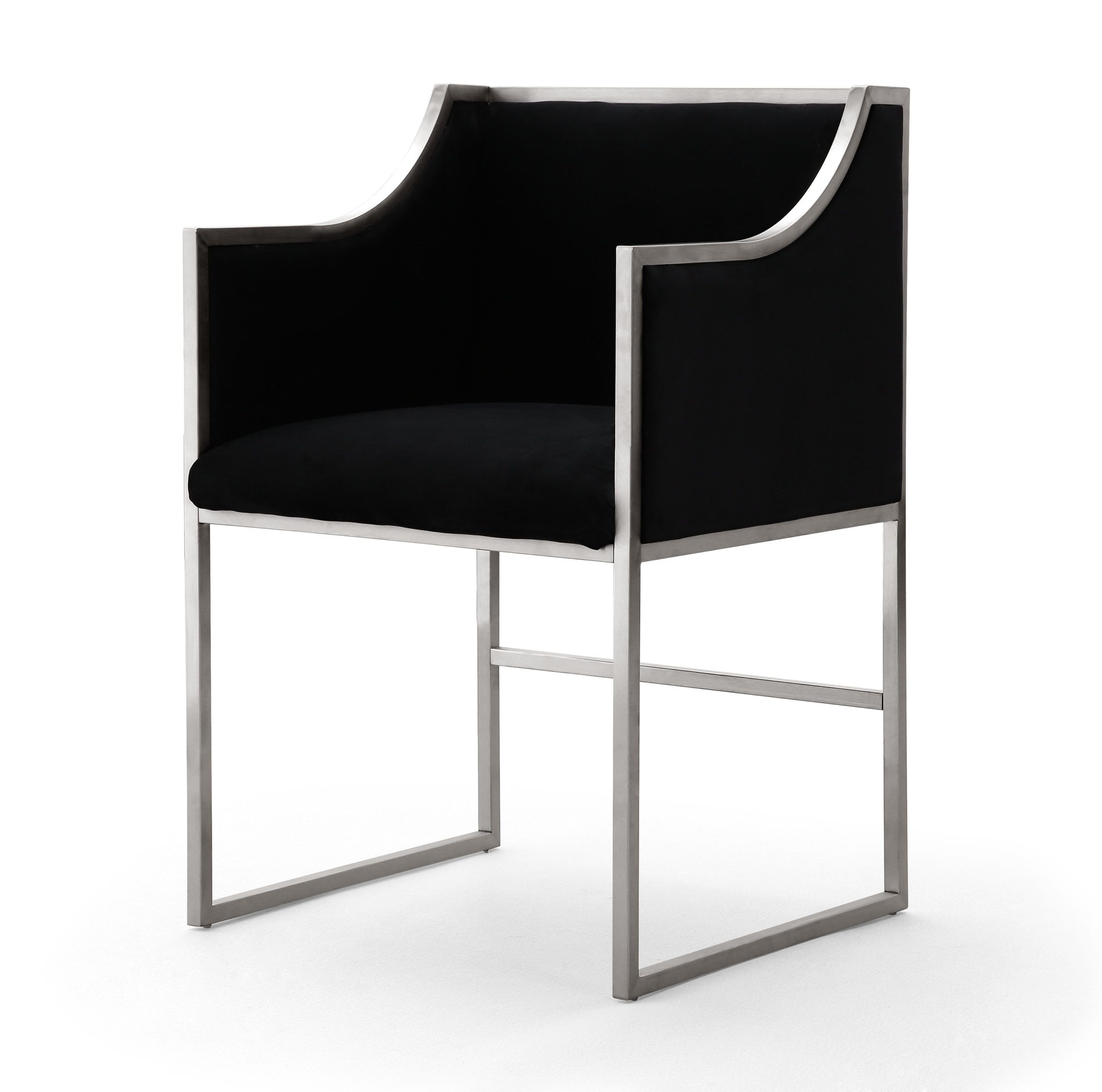 ATARA BLACK VELVET SILVER CHAIR