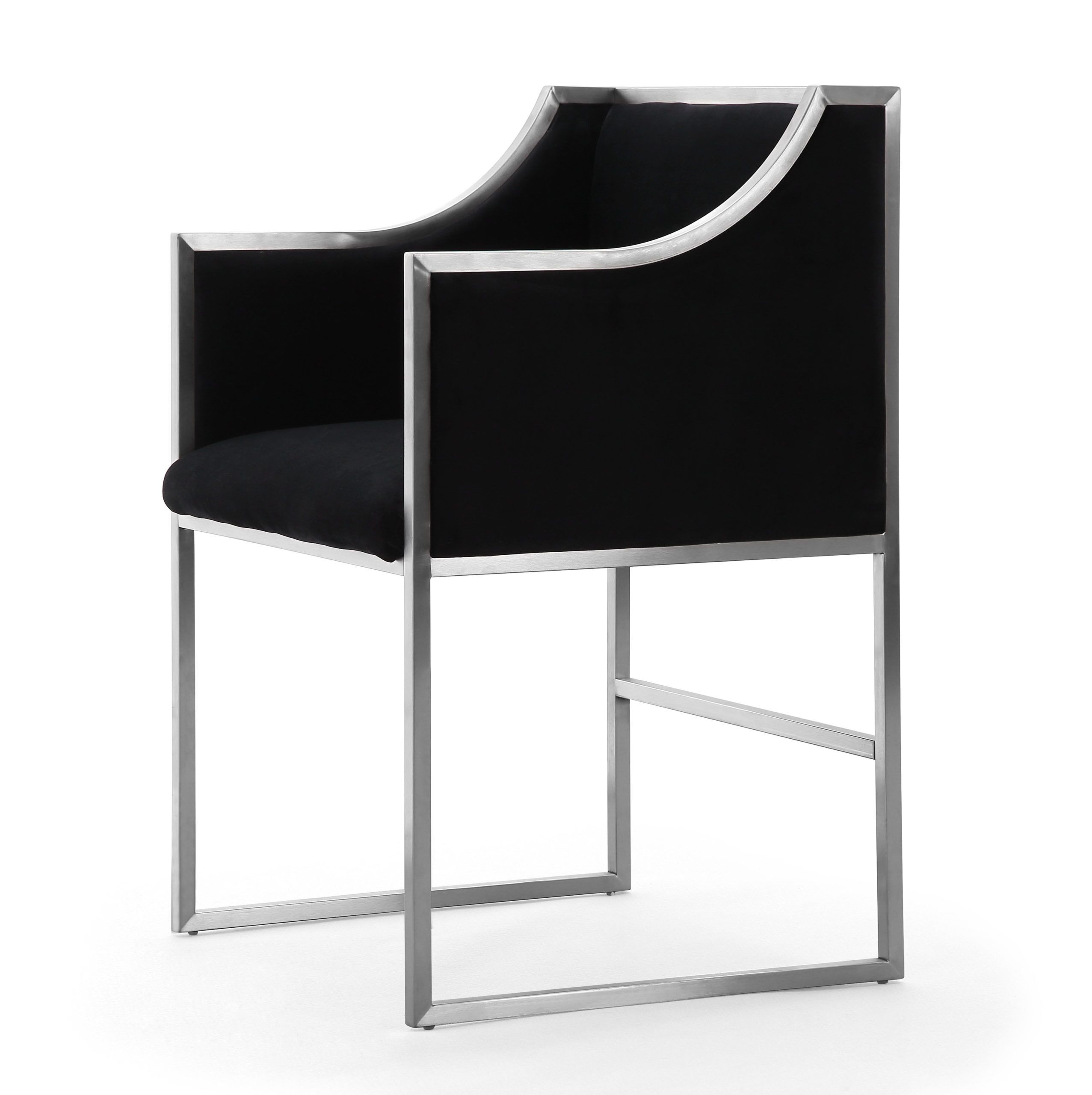 ATARA BLACK VELVET SILVER CHAIR - Image 4