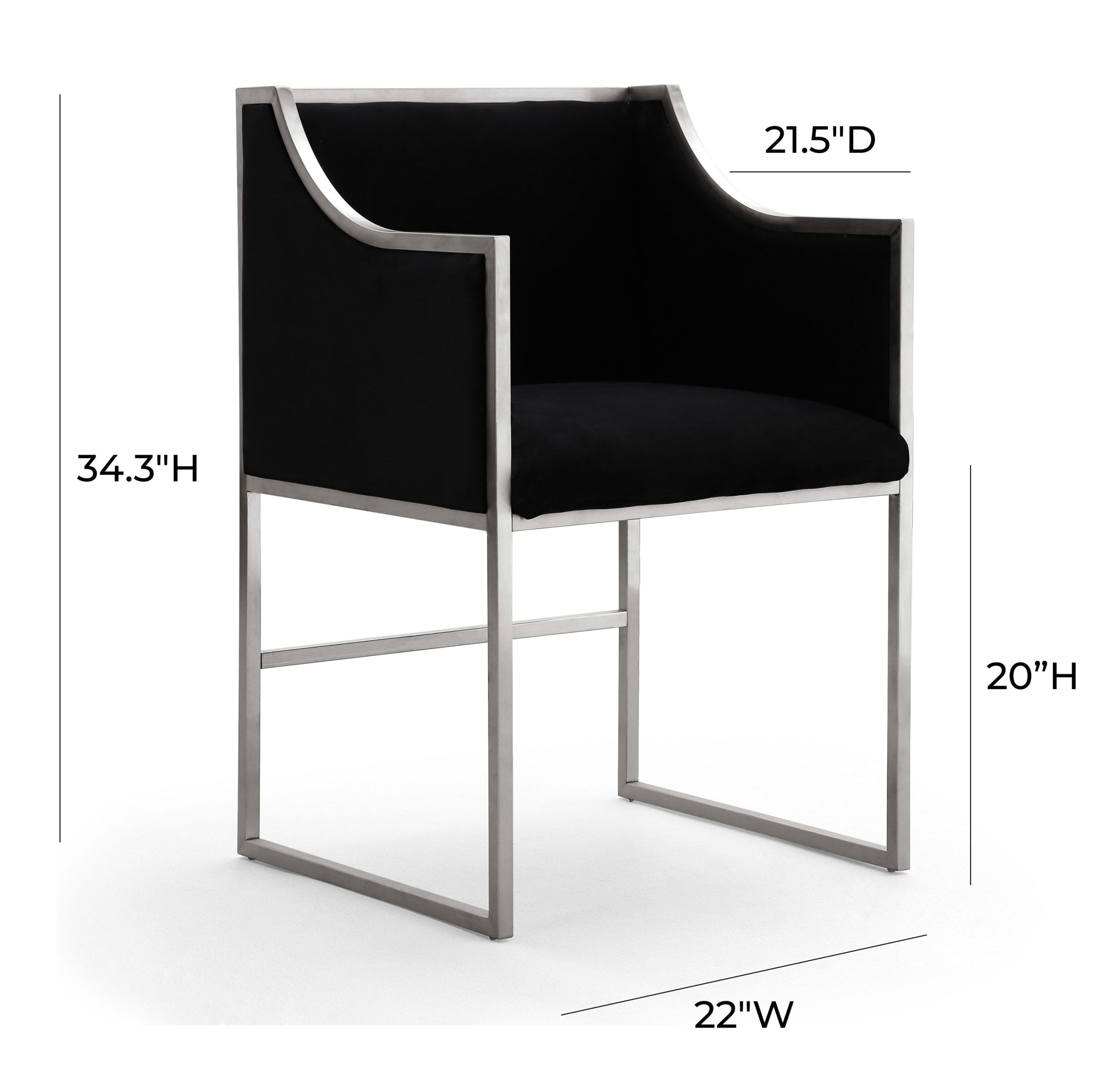 ATARA BLACK VELVET SILVER CHAIR - Image 7