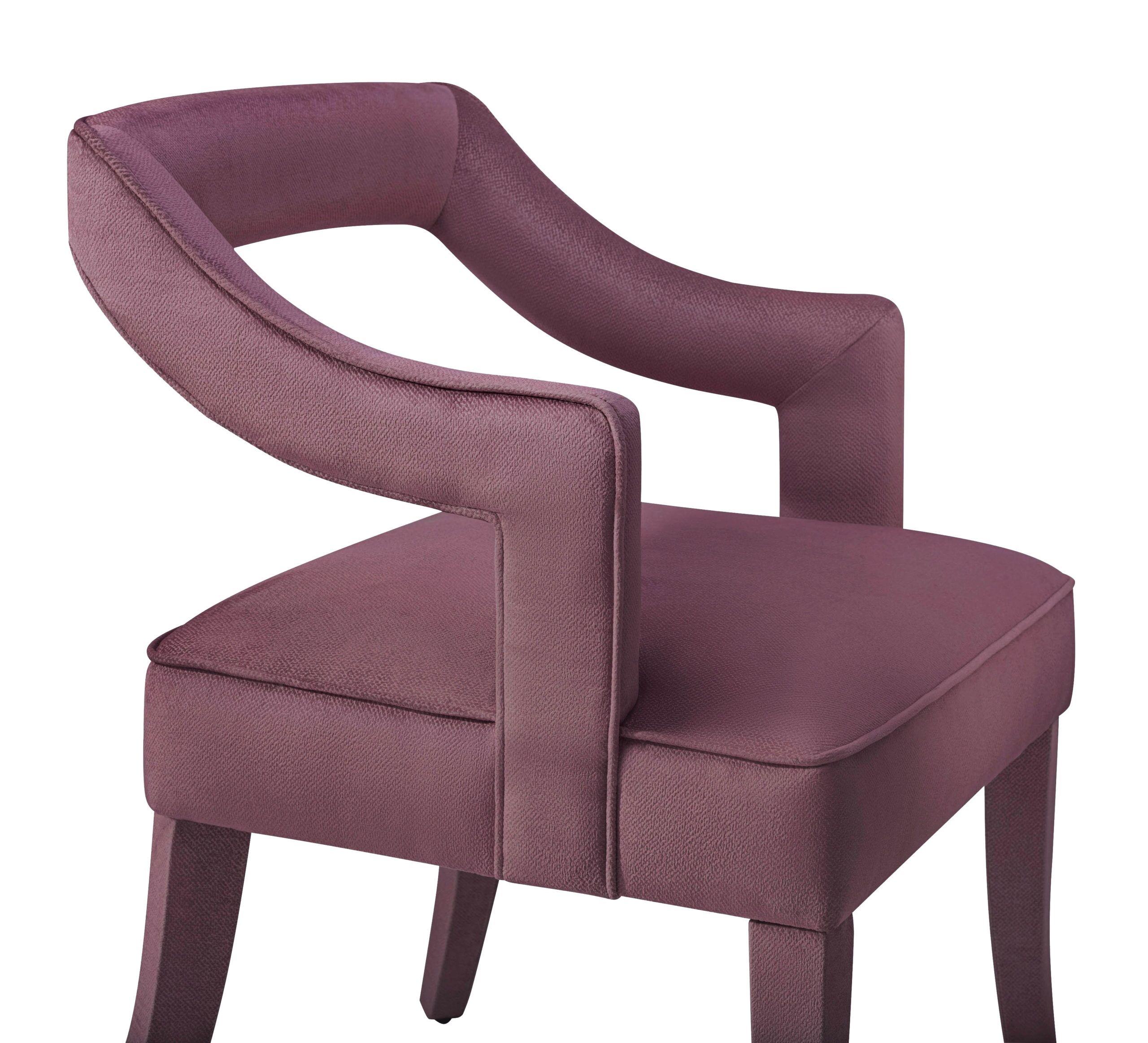 TIFFANY PINK SLUB VELVET CHAIR - Image 8